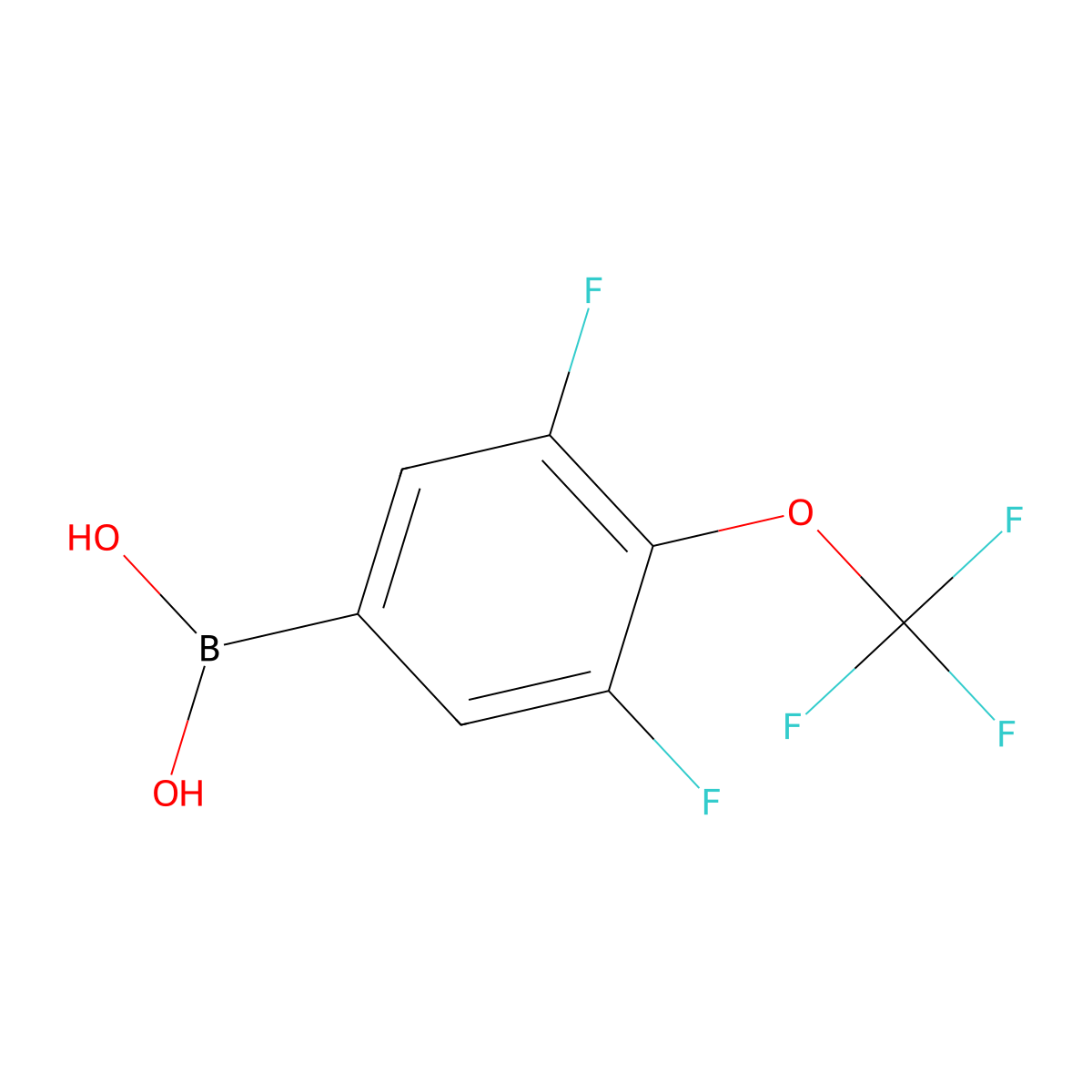 3,5-difluoro-4-(trifluoroMethoxy)phenylboronic acid molecular structure, CAS 220943-57-7