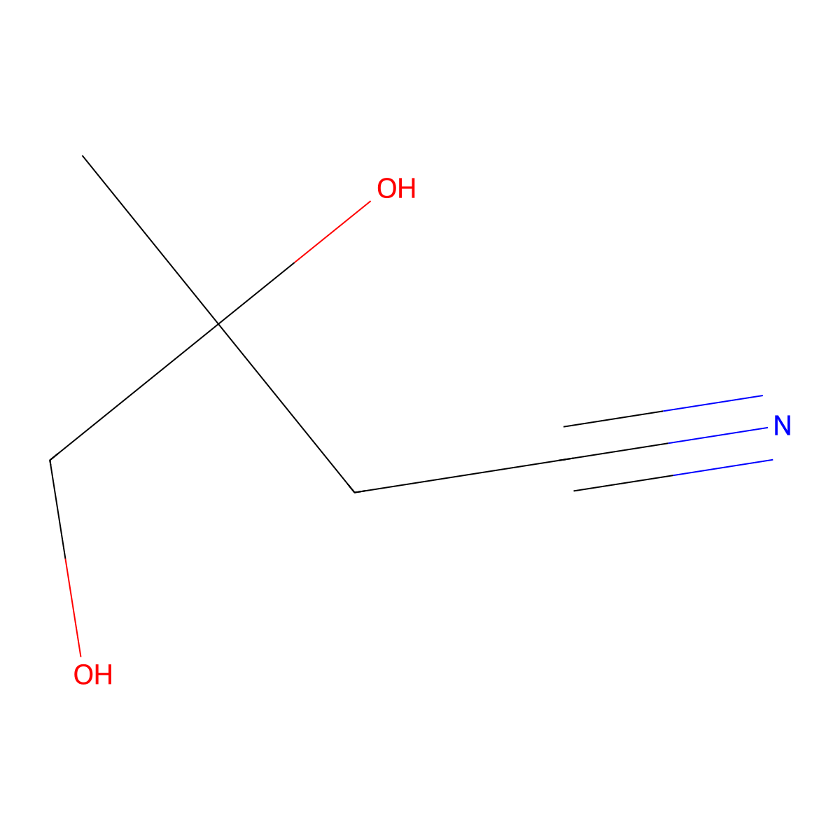 3,4-Dihydroxy-3-methylbutanenitrile molecular structure, CAS 220946-31-6