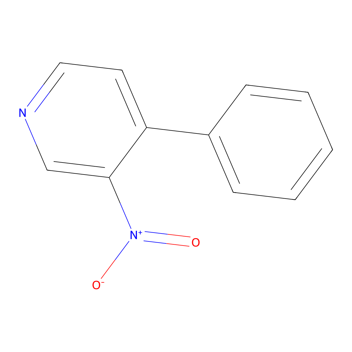 3-Nitro-4-phenylpyridine molecular structure, CAS 220952-00-1