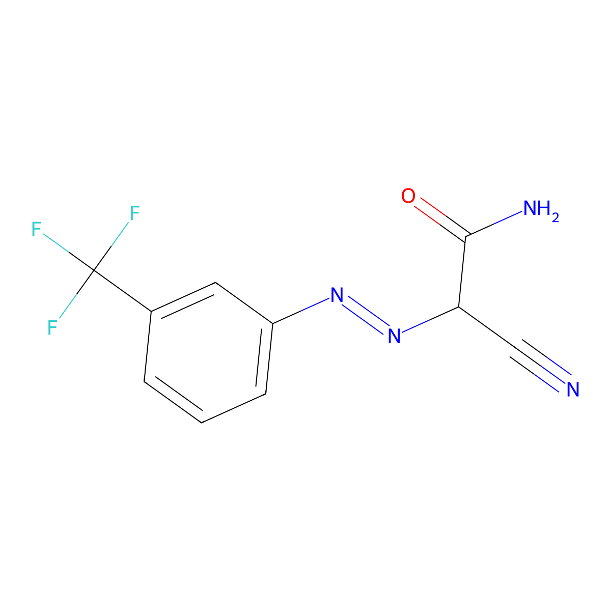 2-Cyano-2-{[3-(trifluoromethyl)phenyl]diazenyl}acetamide molecular structure, CAS 2209527-75-1