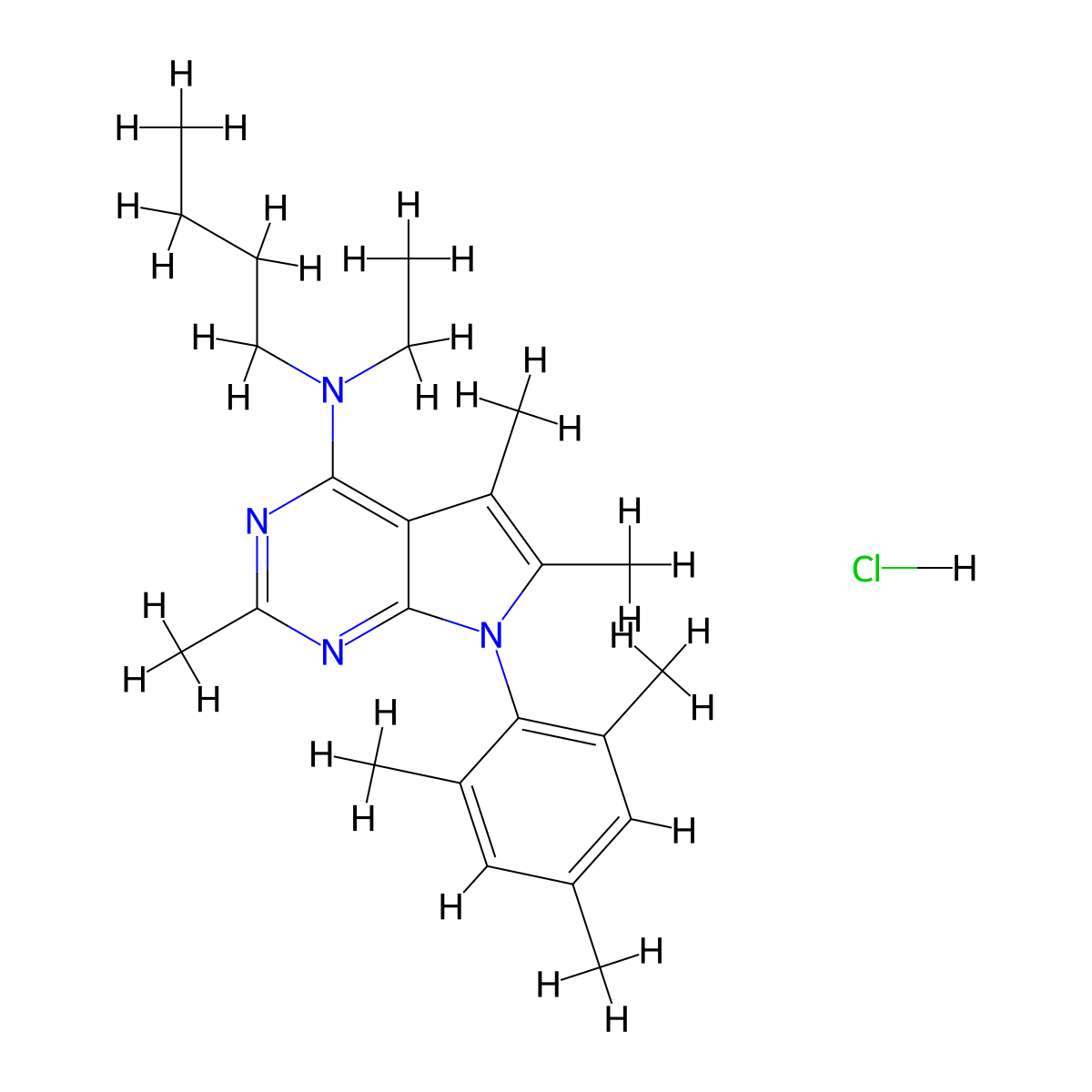 Antalarmin hydrochloride molecular structure, CAS 220953-69-5