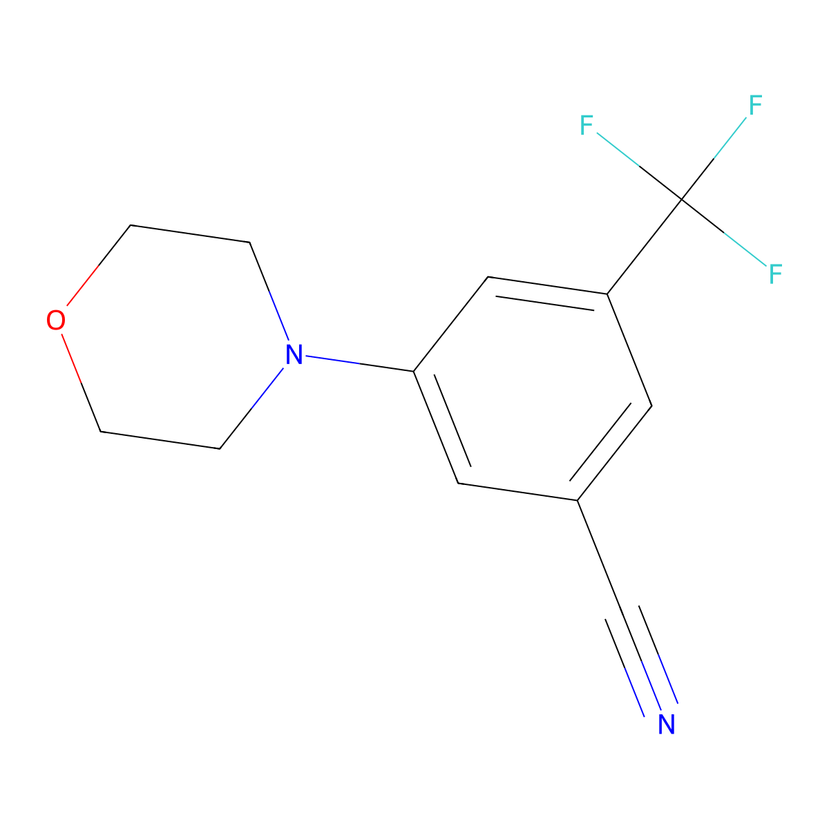 3-Morpholino-5-(trifluoromethyl)benzonitrile molecular structure, CAS 220954-14-3
