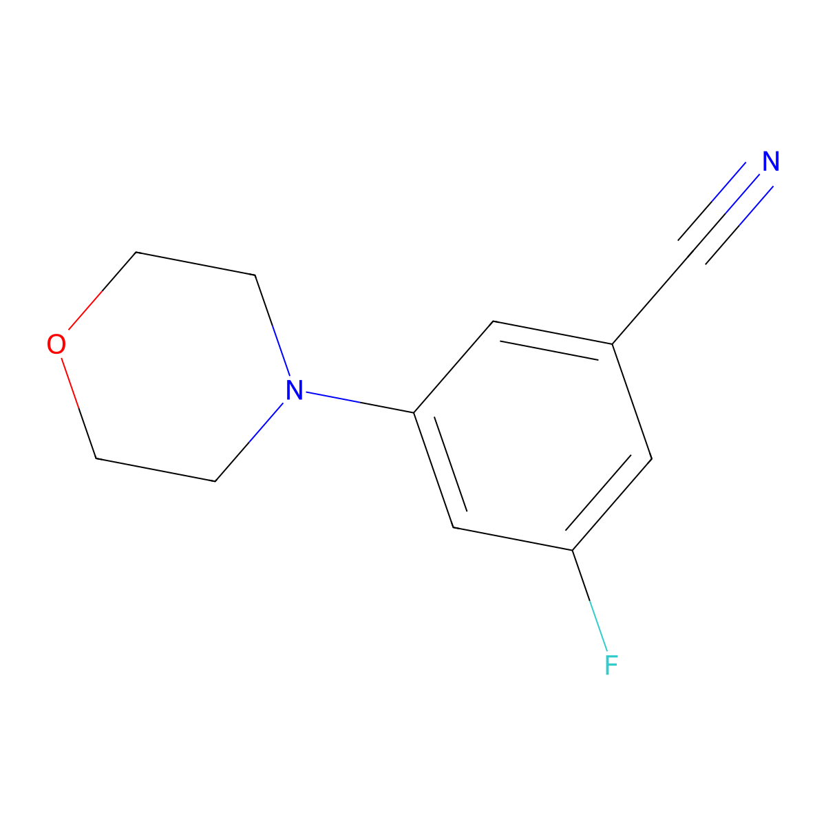 3-Fluoro-5-(4-morpholinyl)benzonitrile molecular structure, CAS 220954-16-5