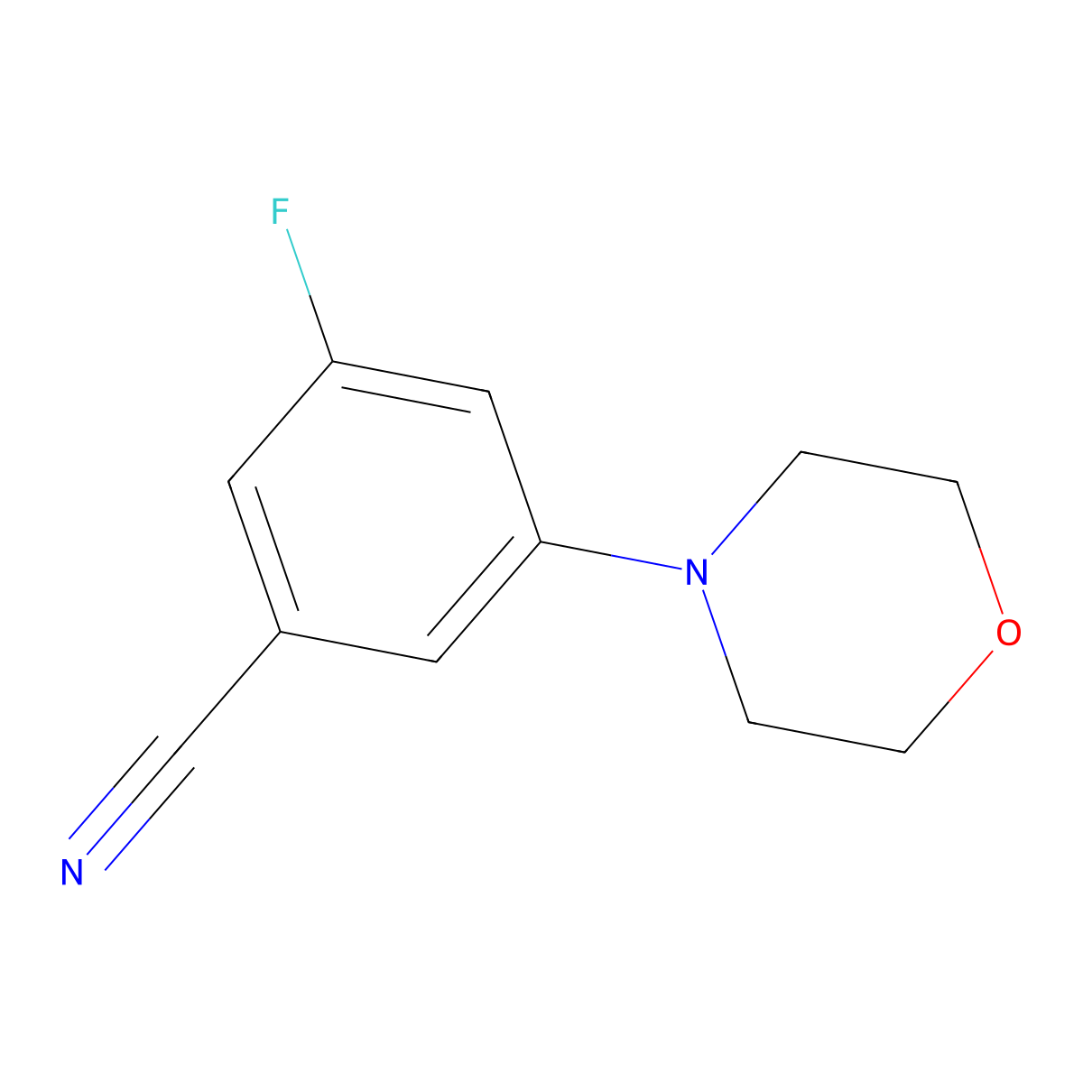 3-Fluoro-5-(4-morpholinyl)benzonitrile molecular structure, CAS 220954-16-5