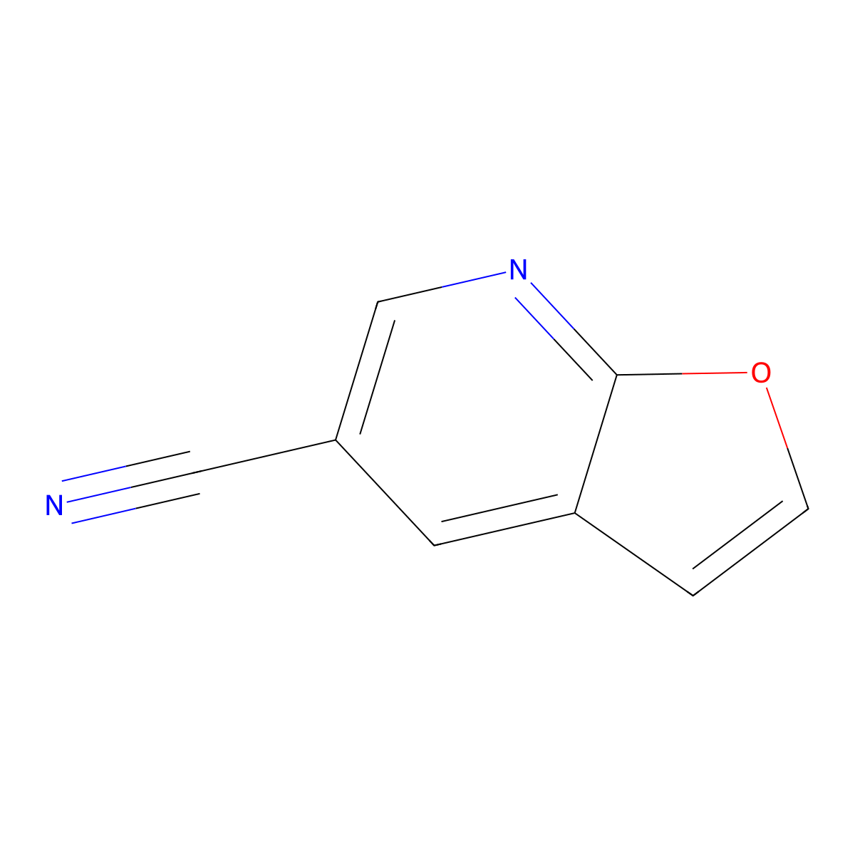 Furo(2,3-b)pyridine-5-carbonitrile molecular structure, CAS 220957-36-8