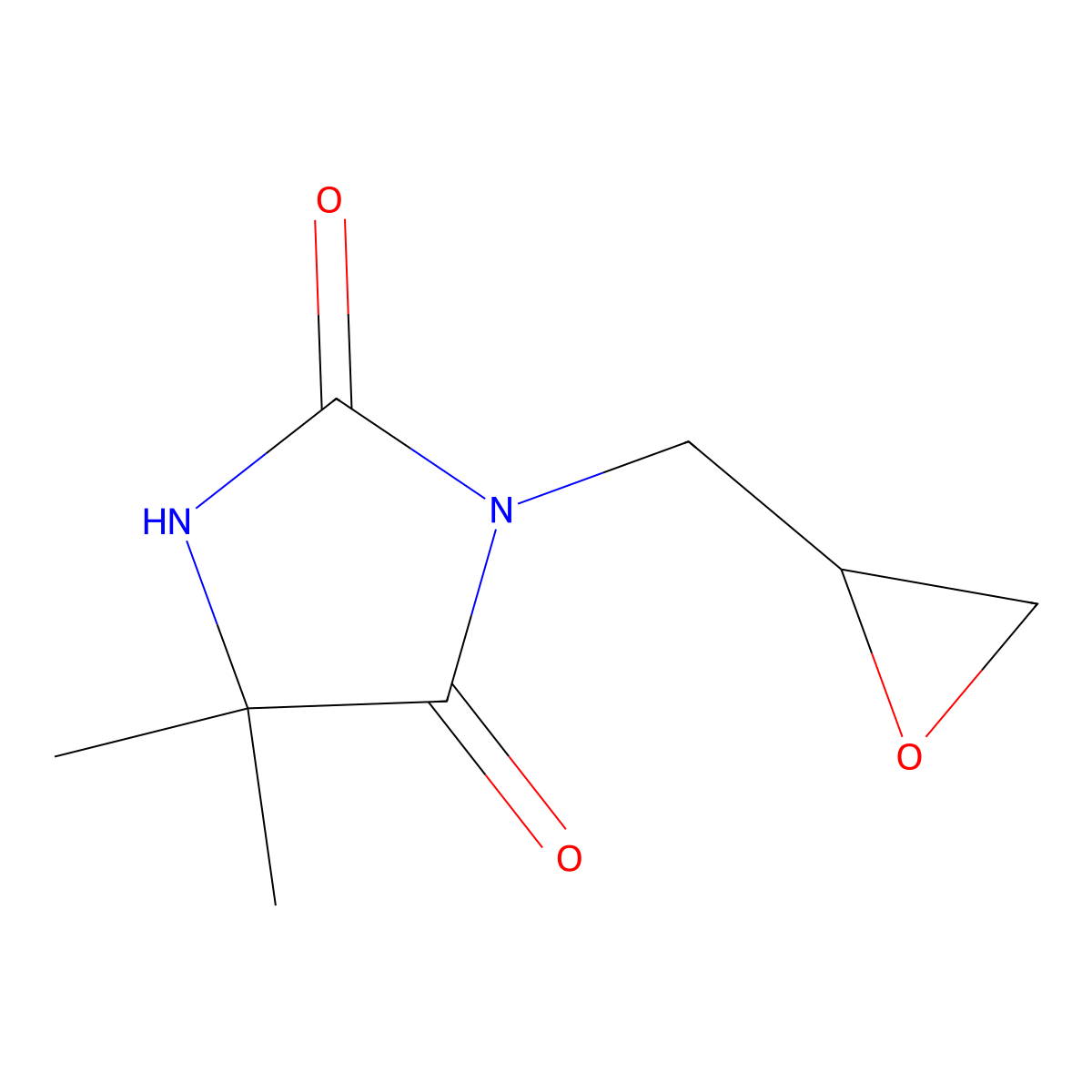 5,5-Dimethyl-3-(oxiran-2-ylmethyl)imidazolidine-2,4-dione molecular structure, CAS 22096-01-1