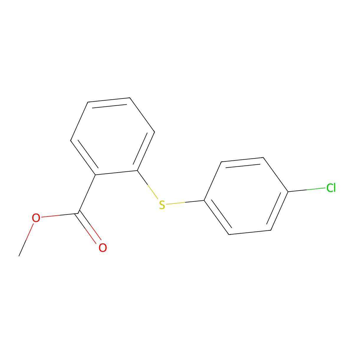 Methyl 2-[(4-chlorophenyl)sulfanyl]benzoate molecular structure, CAS 22096-70-4