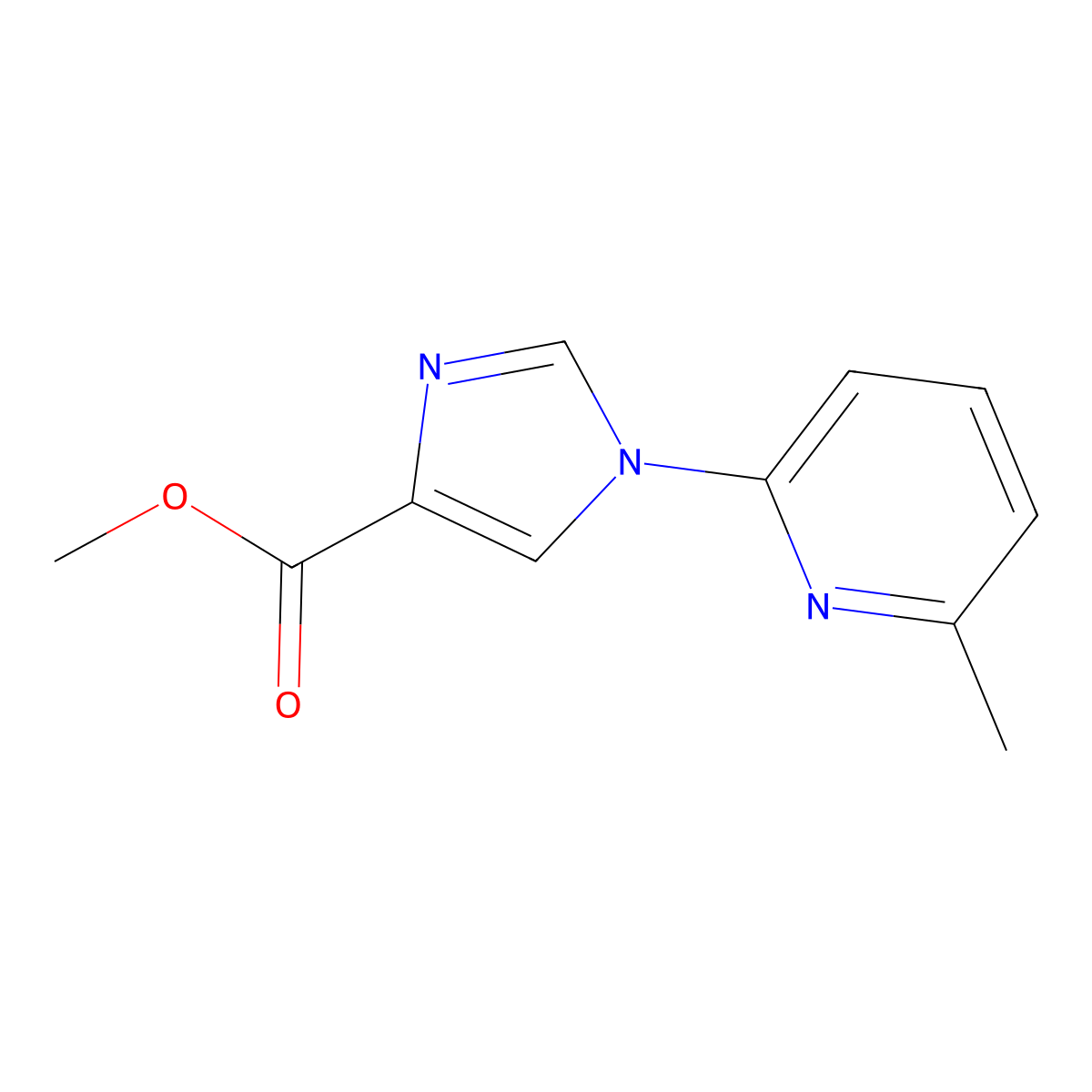 Methyl 1-(6-methylpyridin-2-yl)-1H-imidazole-4-carboxylate molecular structure, CAS 220965-34-4