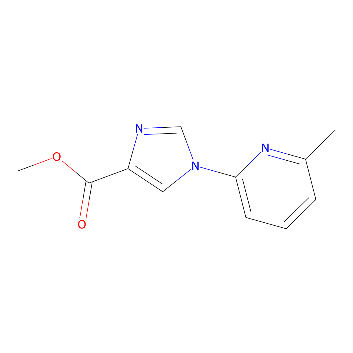 Methyl 1-(6-methylpyridin-2-yl)-1H-imidazole-4-carboxylate molecular structure, CAS 220965-34-4