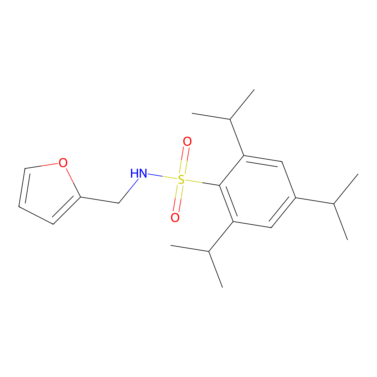 N-(furan-2-ylmethyl)-2,4,6-tri(propan-2-yl)benzenesulfonamide molecular structure, CAS 220965-72-0