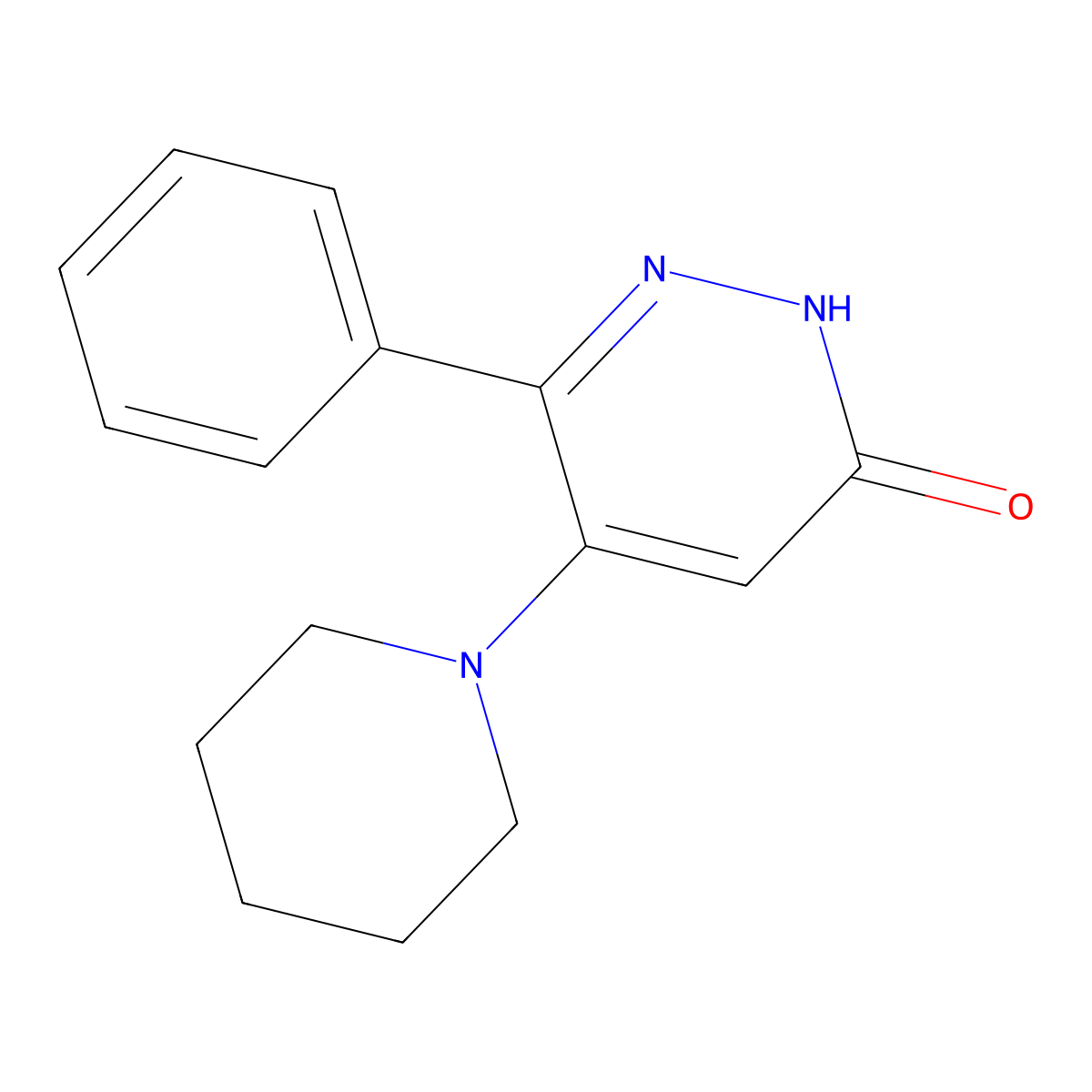 6-phenyl-5-piperidino-3(2H)-pyridazinone molecular structure, CAS 220967-35-1