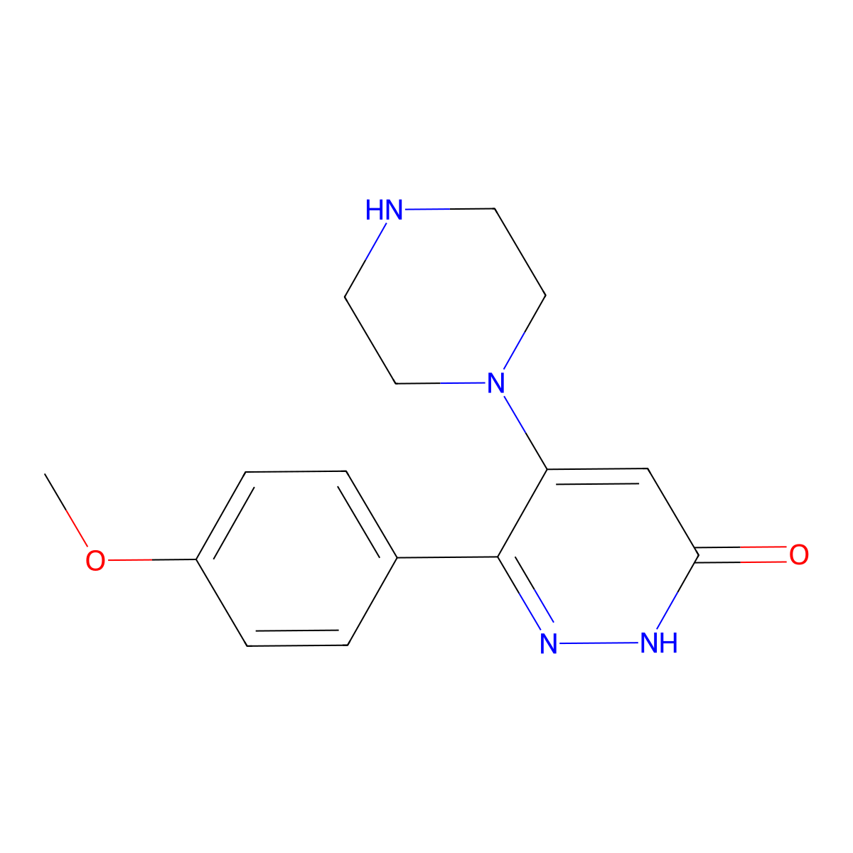 6-(4-Methoxyphenyl)-5-(piperazin-1-yl)pyridazin-3(2H)-one molecular structure, CAS 220967-37-3