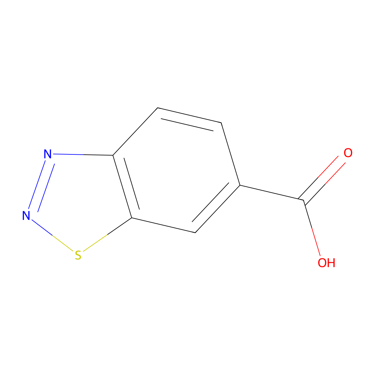 1,2,3-Benzothiadiazole-6-carboxylic acid molecular structure, CAS 22097-11-6