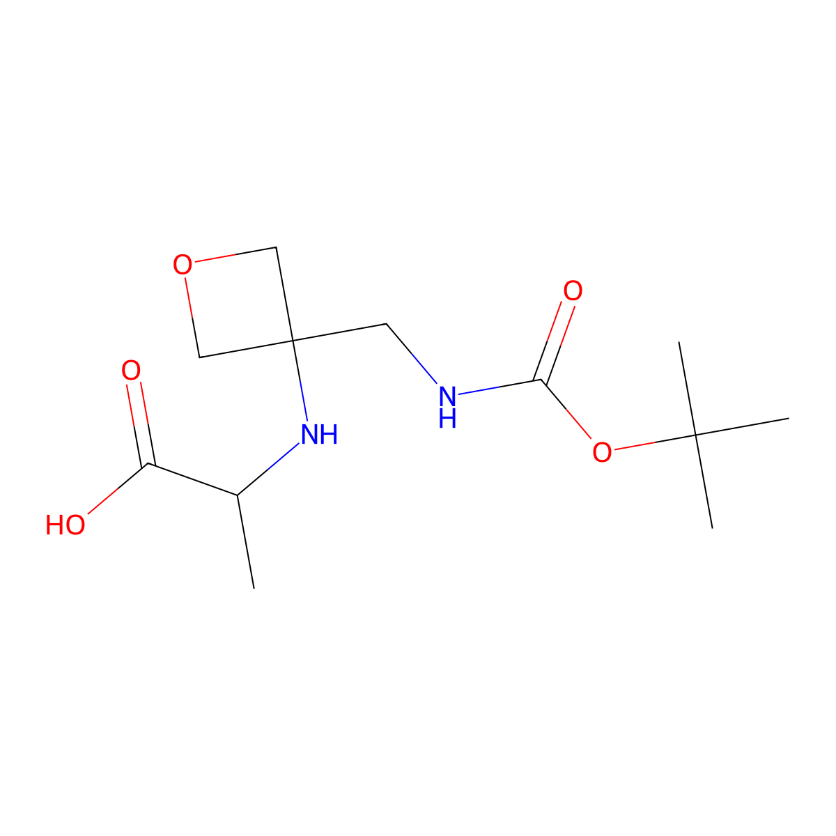 (3-(((tert-butoxycarbonyl)amino)methyl)oxetan-3-yl)-L-alanine molecular structure, CAS 2209833-15-6