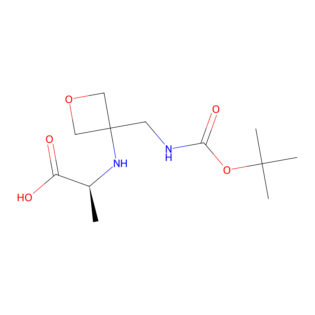 (3-(((tert-butoxycarbonyl)amino)methyl)oxetan-3-yl)-L-alanine molecular structure, CAS 2209833-15-6