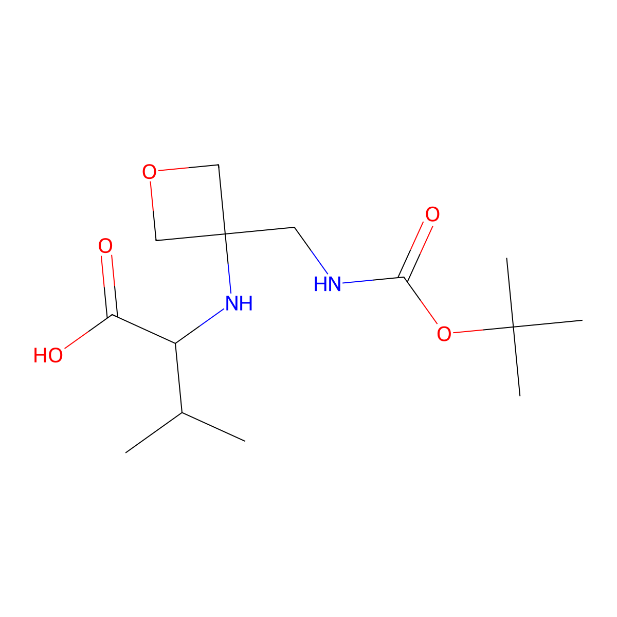 (3-(((tert-butoxycarbonyl)amino)methyl)oxetan-3-yl)-L-valine molecular structure, CAS 2209833-33-8