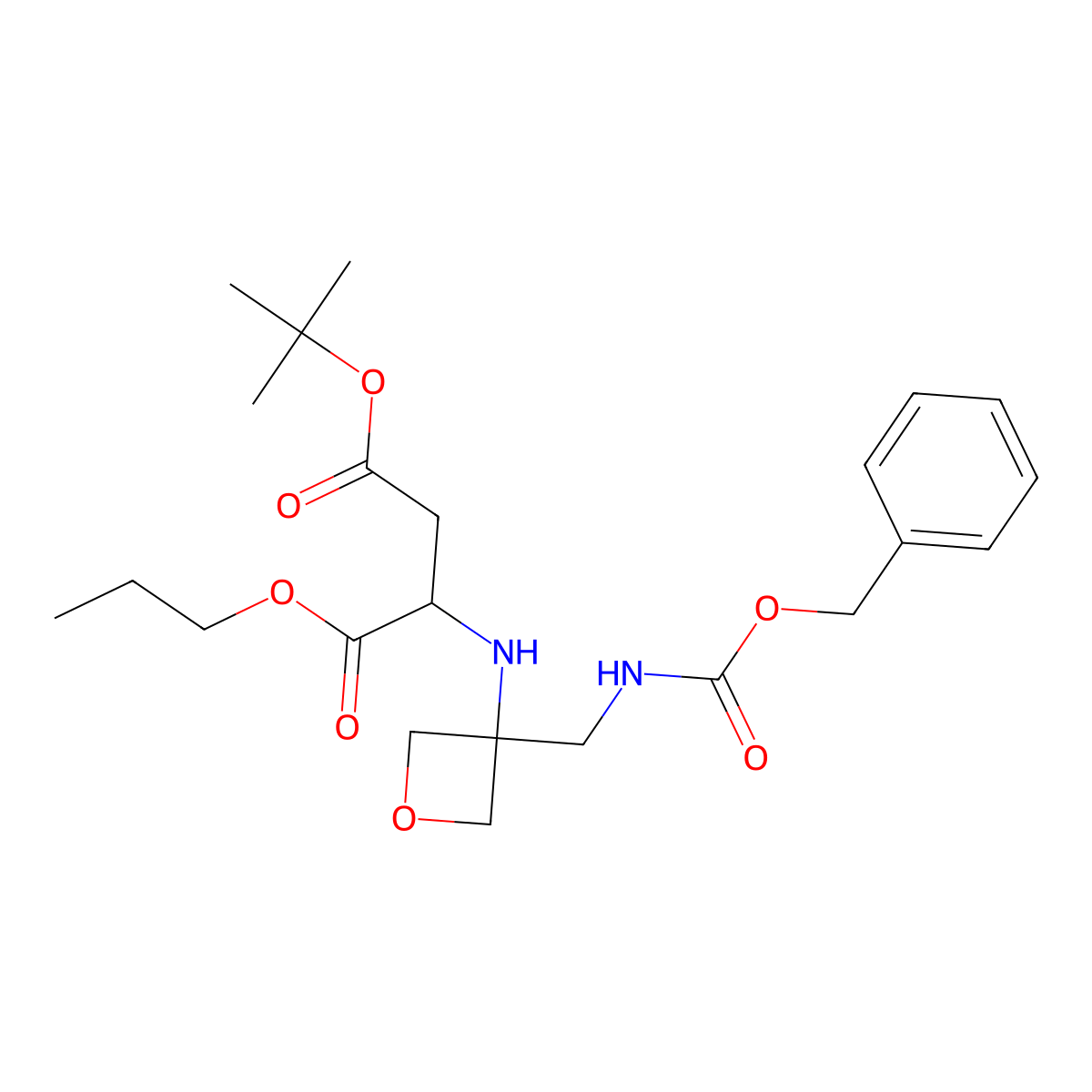 4-(tert-butyl) 1-propyl (3-((((benzyloxy)carbonyl)amino)methyl)oxetan-3-yl)-L-aspartate molecular structure, CAS 2209843-08-1