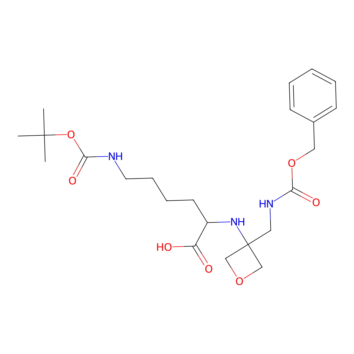 N2-(3-((((benzyloxy)carbonyl)amino)methyl)oxetan-3-yl)-N6-(tert-butoxycarbonyl)-L-lysine molecular structure, CAS 2209843-13-8