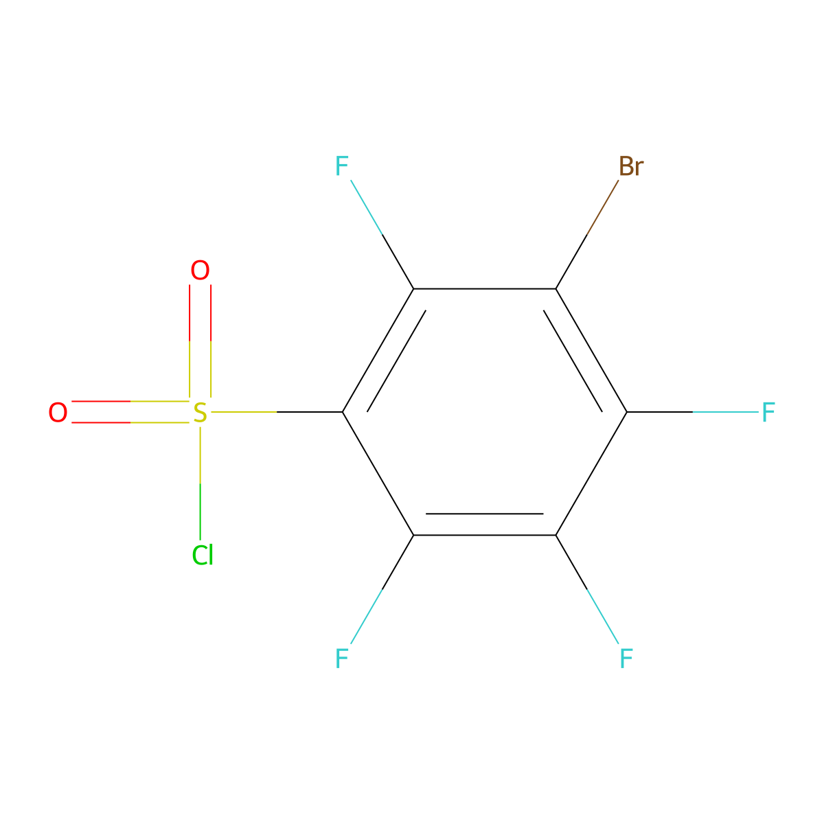 3-Bromo-2,4,5,6-tetrafluorobenzene-1-sulfonyl chloride molecular structure, CAS 220987-97-3