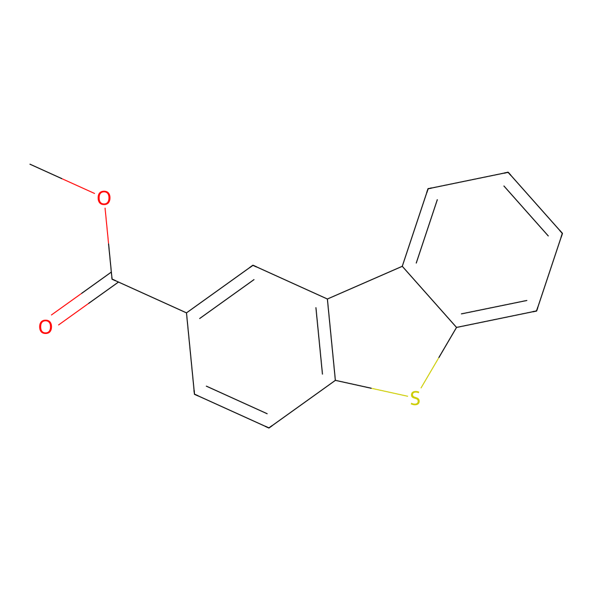 Methyl dibenzo[b,d]thiophene-2-carboxylate molecular structure, CAS 22099-28-1