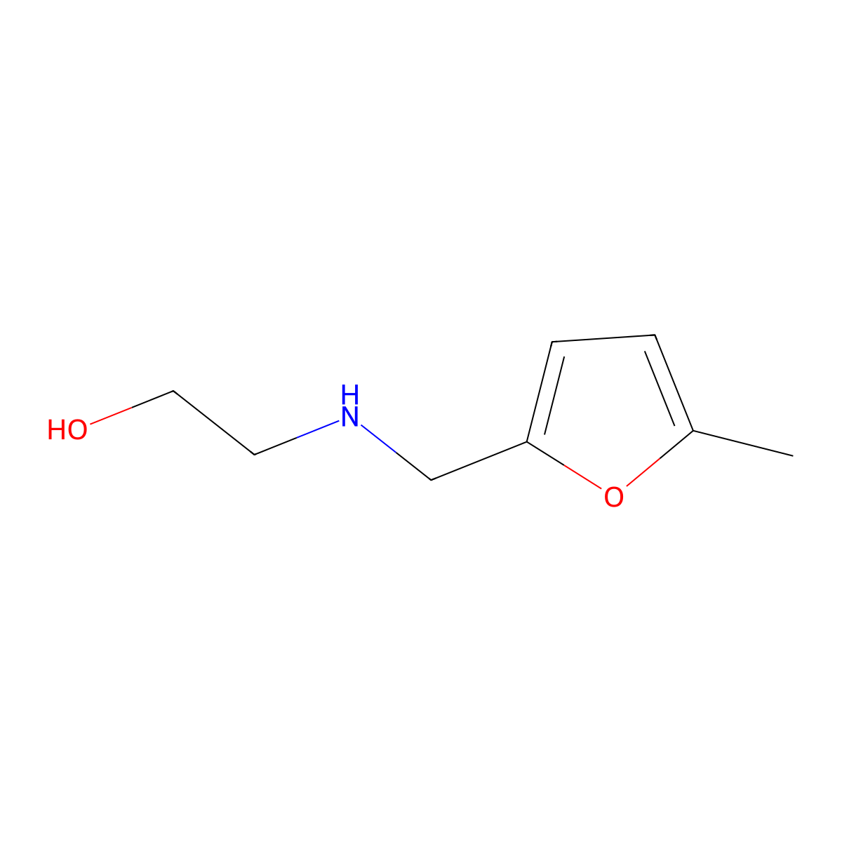 2-[(5-Methyl-furan-2-ylmethyl)-amino]-ethanol molecular structure, CAS 22099-62-3