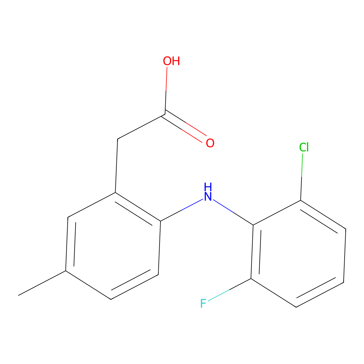Lumiracoxib molecular structure, CAS 220991-20-8