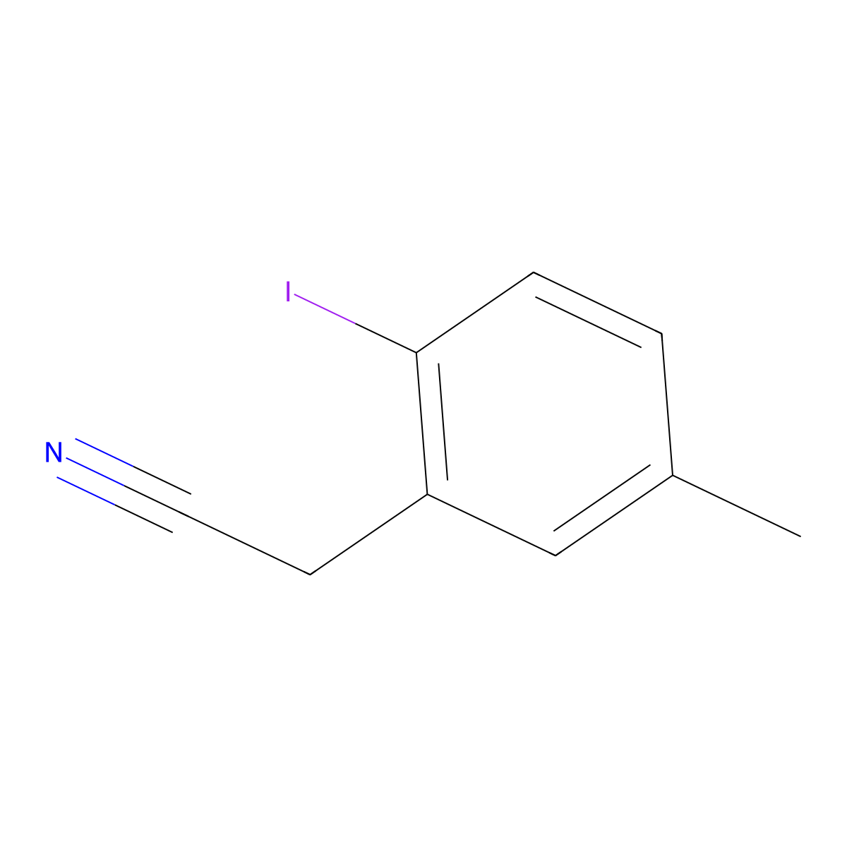 2-Iodo-5-methylbenzeneacetonitrile molecular structure, CAS 220991-51-5