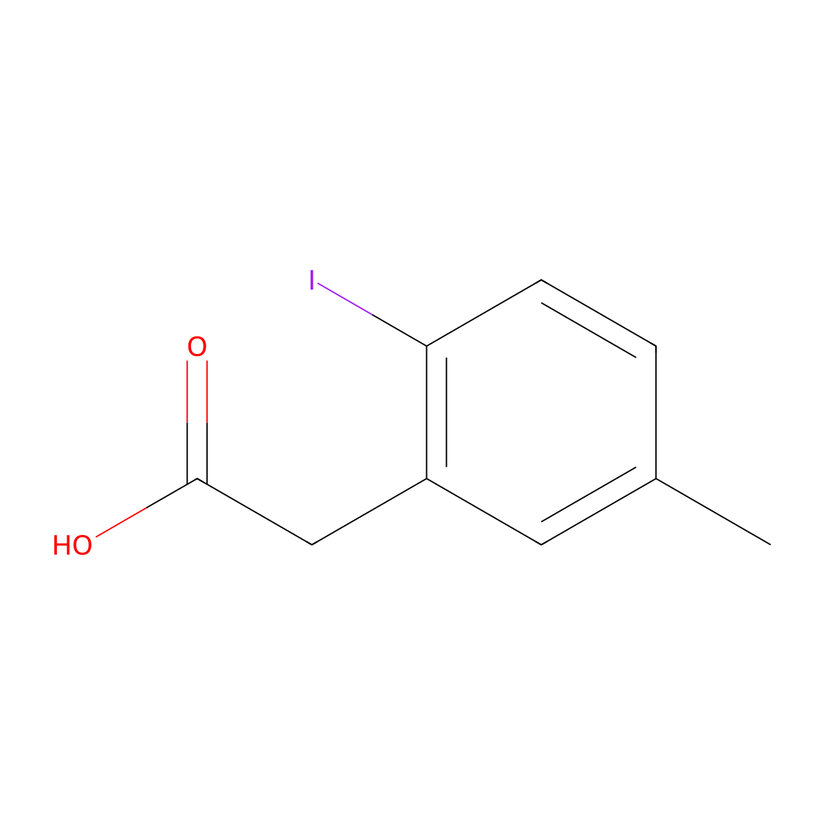 2-Iodo-5-methylbenzeneacetic acid molecular structure, CAS 220991-52-6