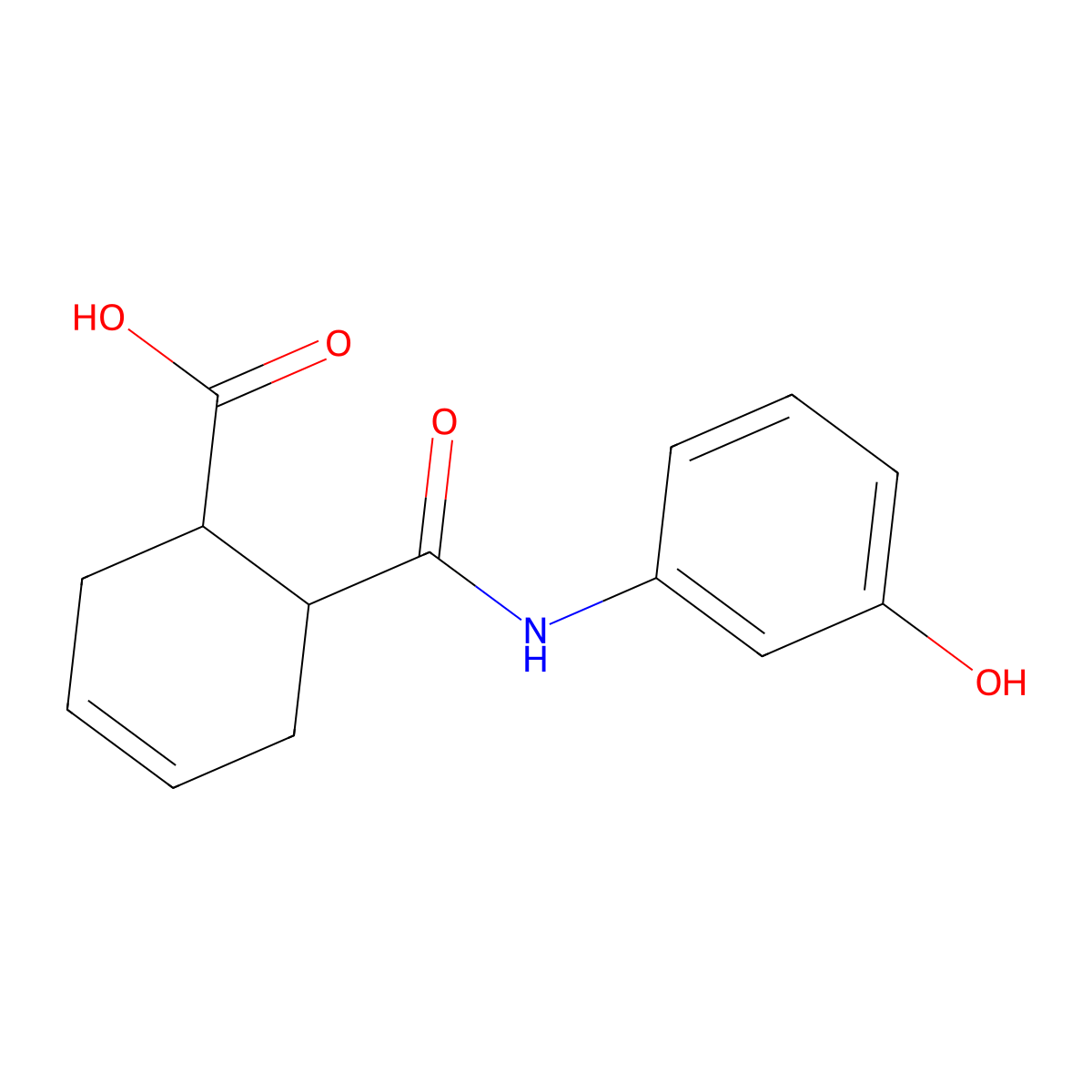 6-[(3-Hydroxyphenyl)carbamoyl]cyclohex-3-ene-1-carboxylic acid molecular structure, CAS 220991-93-5