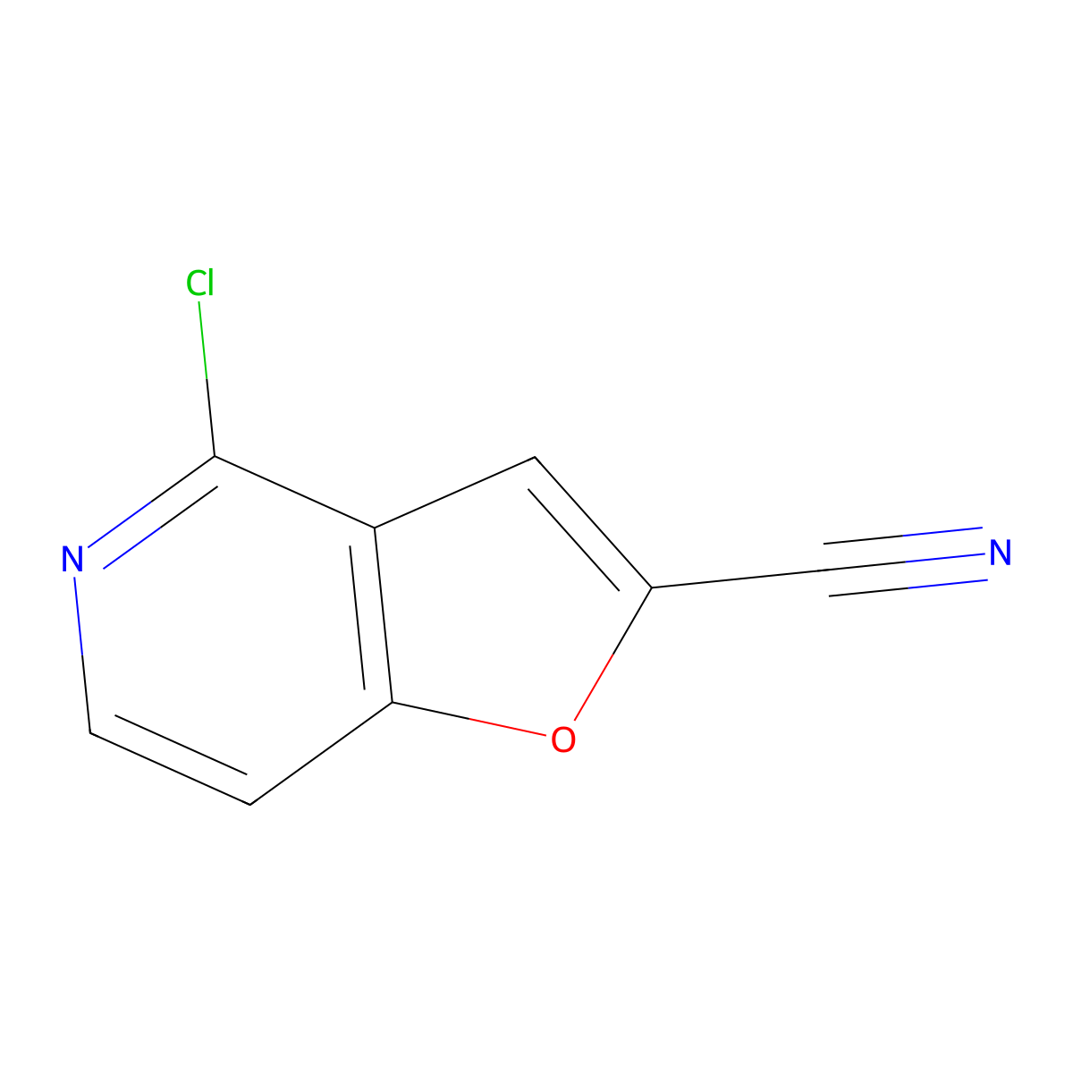 4-Chlorofuro[3,2-c]pyridine-2-carbonitrile molecular structure, CAS 220992-52-9