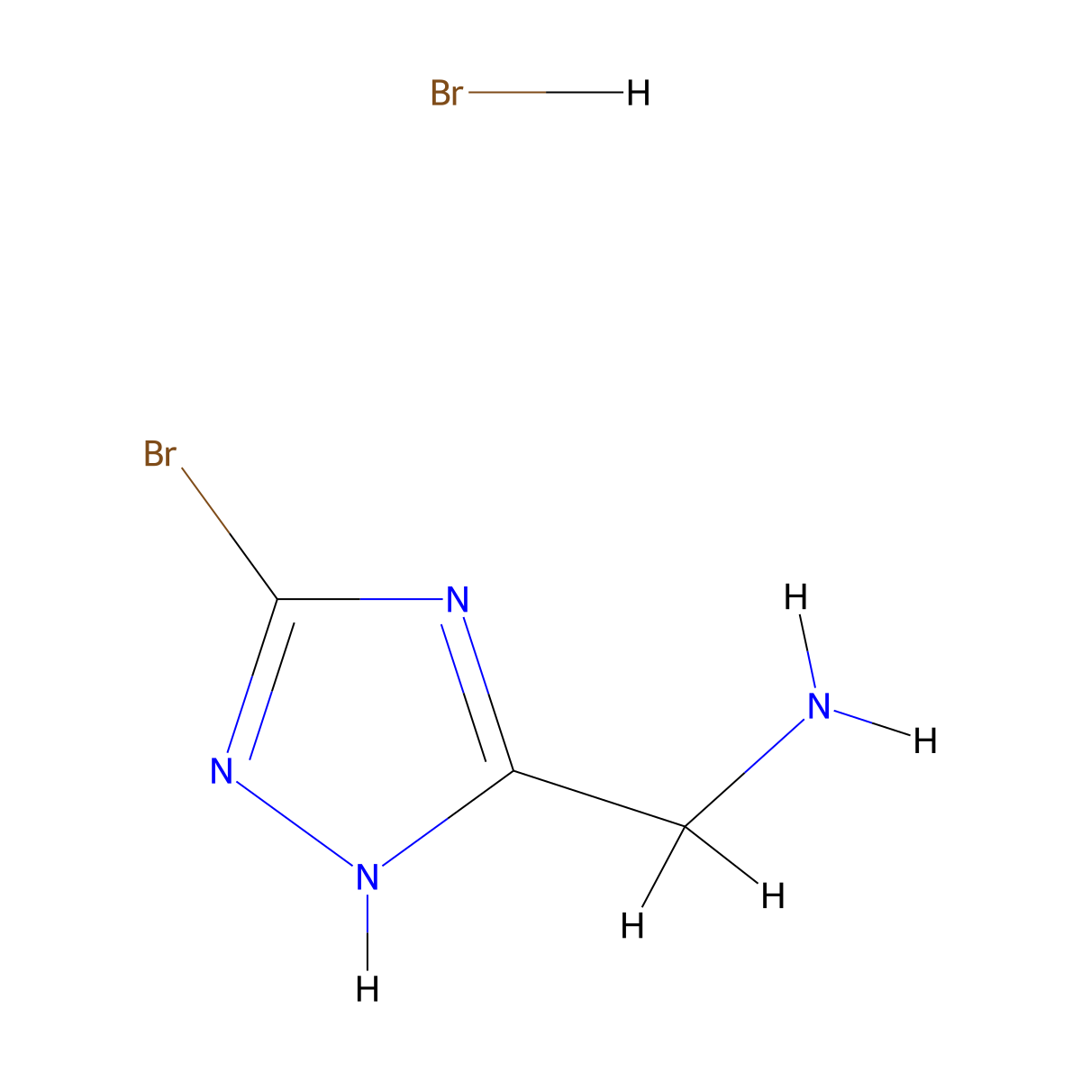 (3-Bromo-1h-1,2,4-triazol-5-yl)methanamine hydrobromide molecular structure, CAS 2209964-68-9