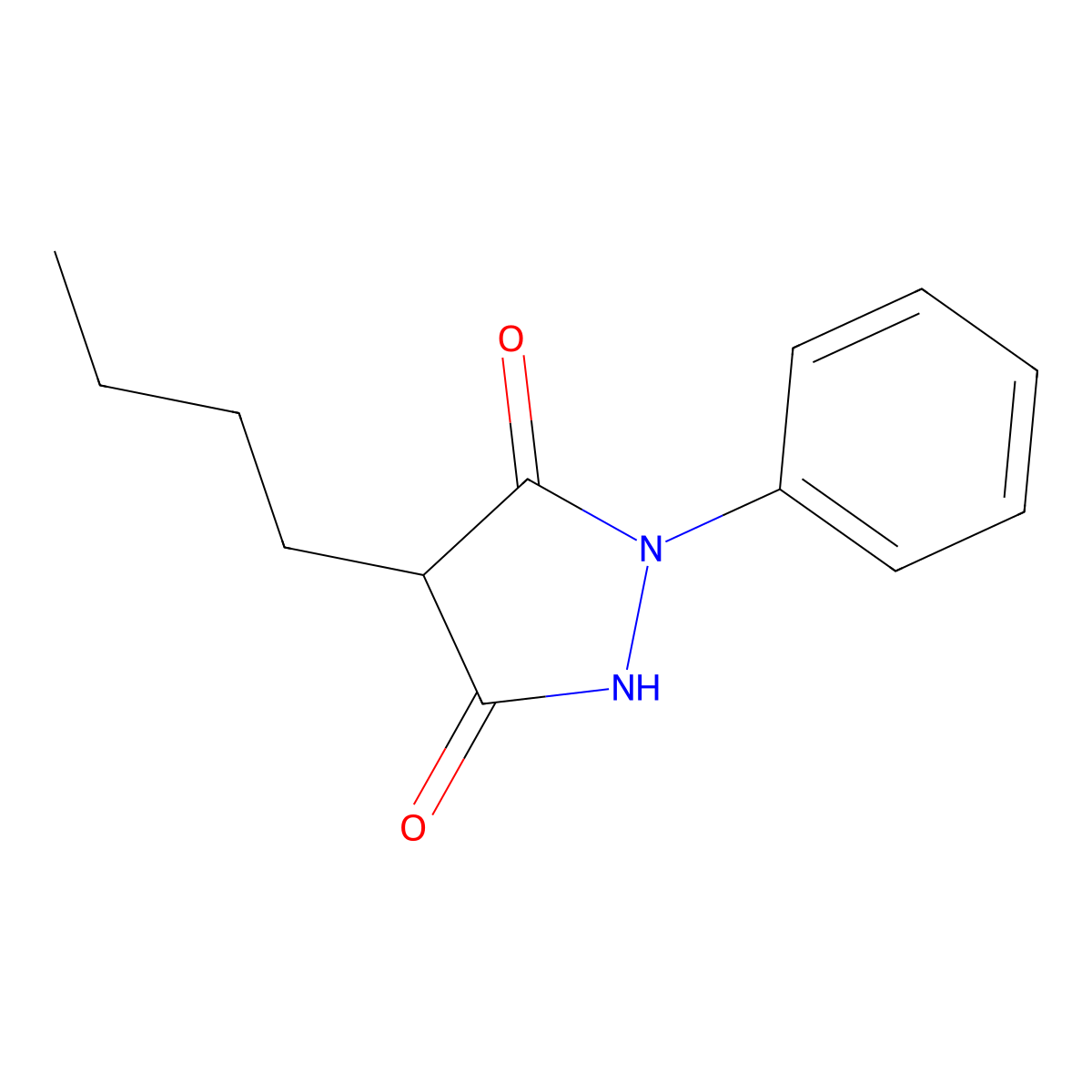 Mofebutazone molecular structure, CAS 2210-63-1