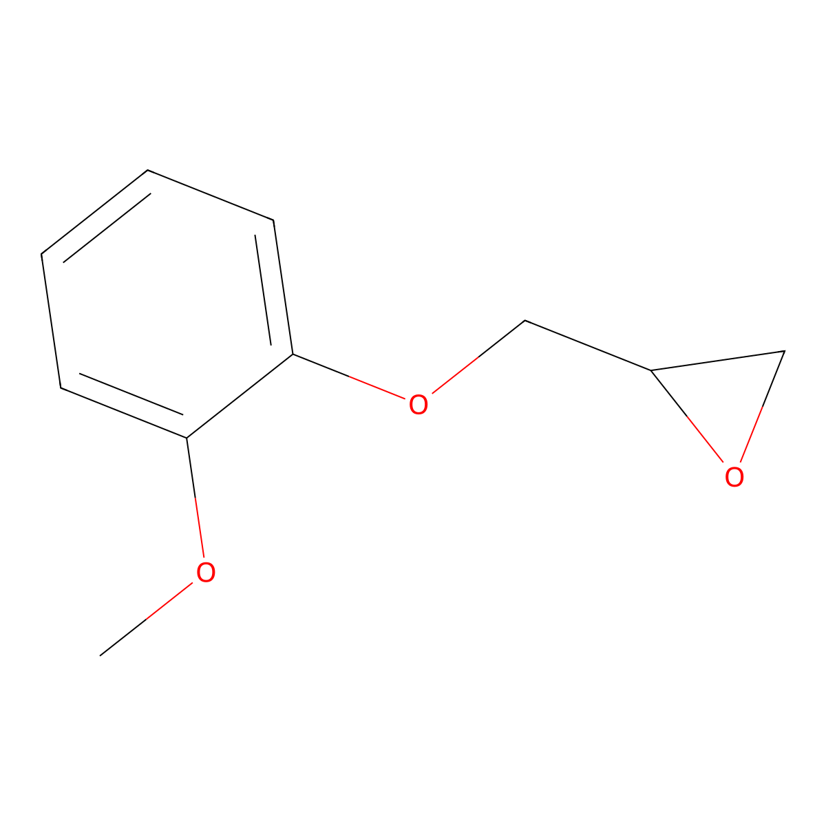 ((o-Methoxyphenoxy)methyl)oxirane molecular structure, CAS 2210-74-4