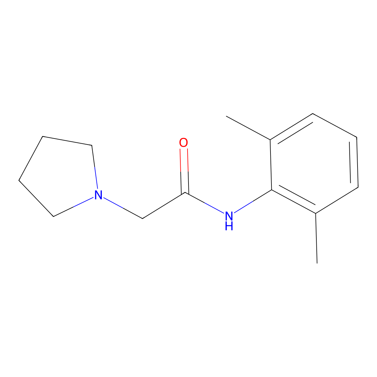 Pyrrocaine molecular structure, CAS 2210-77-7
