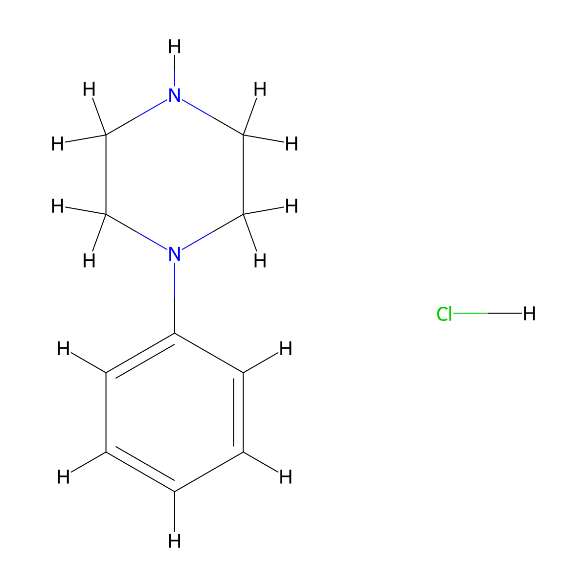 1-Phenylpiperazinium chloride molecular structure, CAS 2210-93-7
