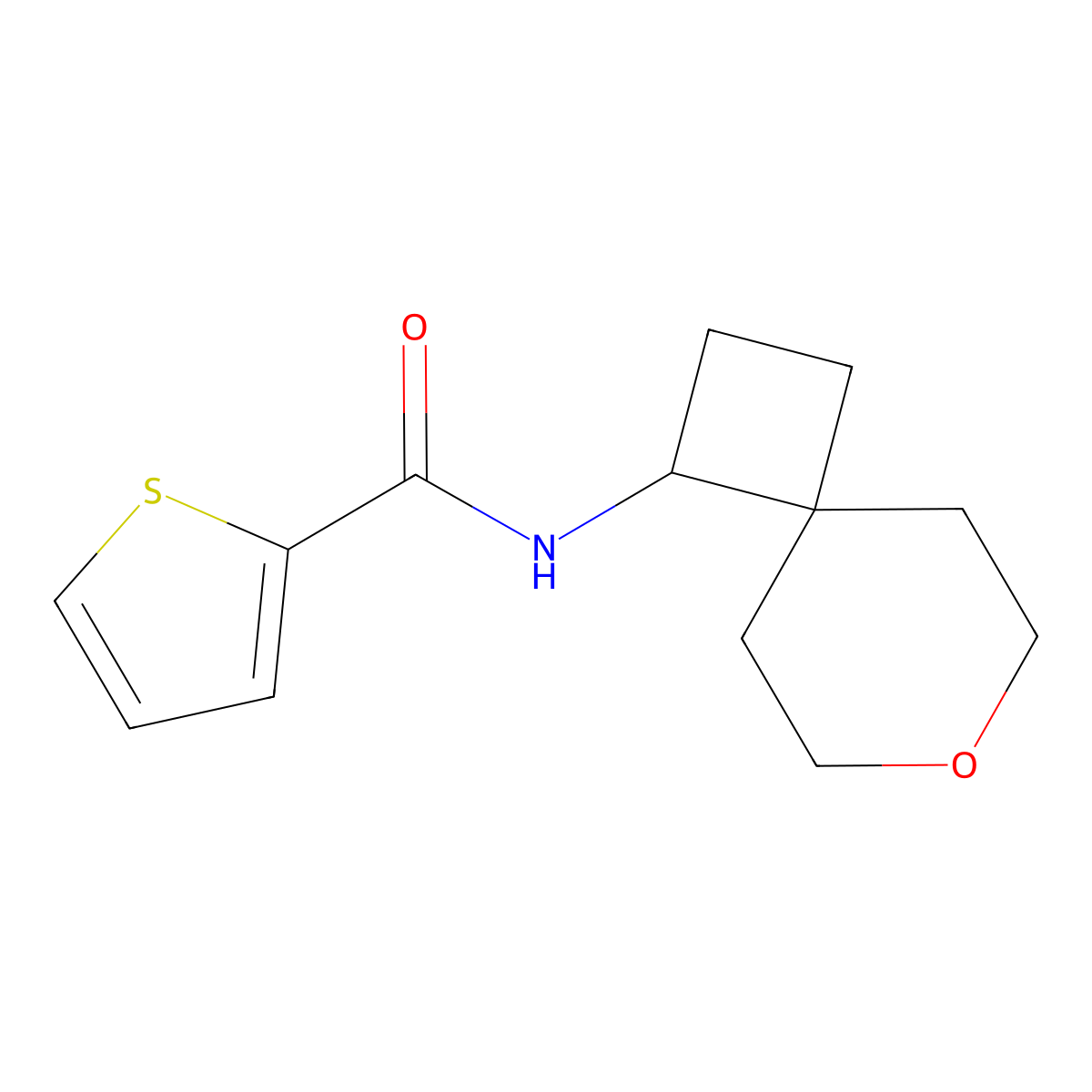 N-{7-oxaspiro[3.5]nonan-1-yl}thiophene-2-carboxamide molecular structure, CAS 2210048-84-1