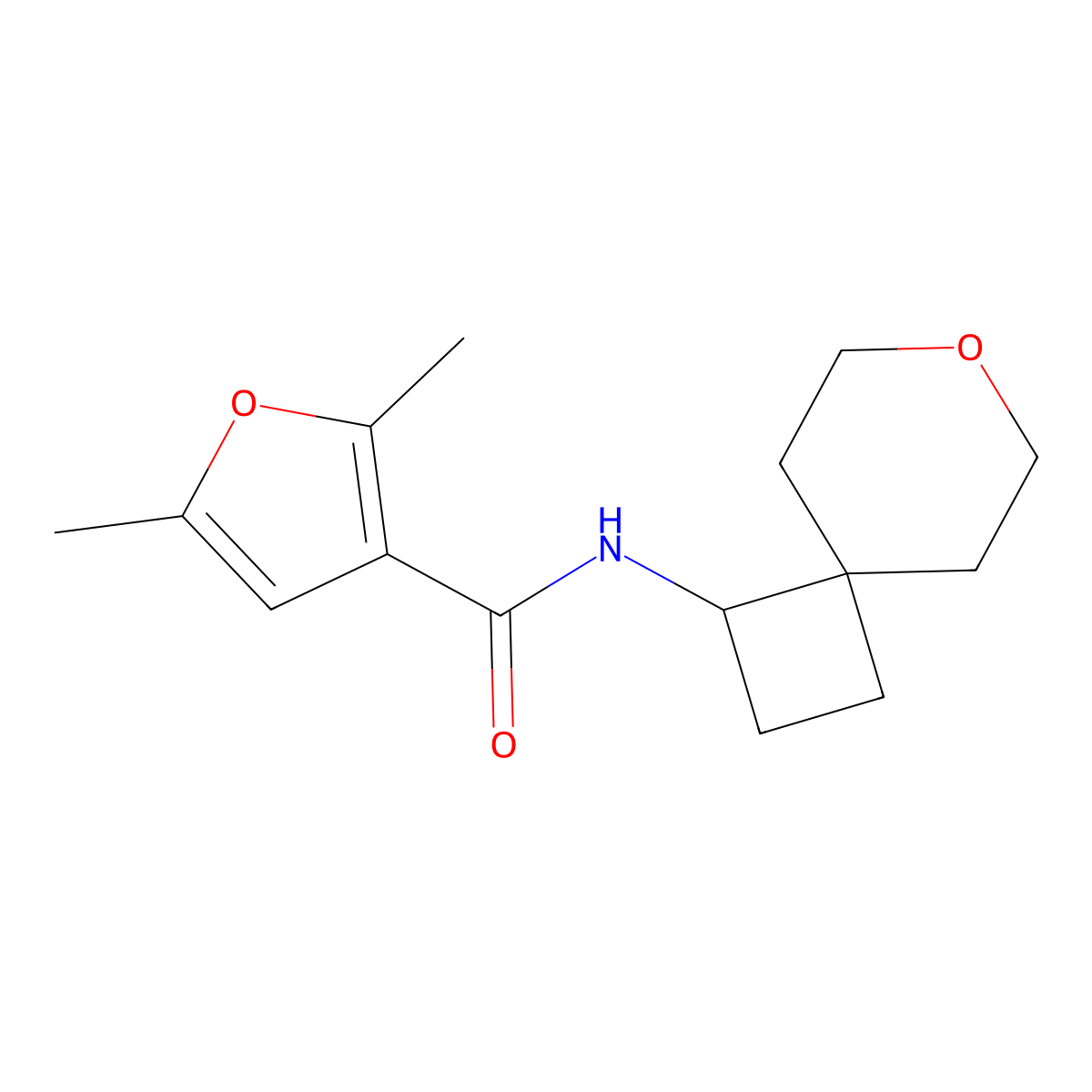 2,5-dimethyl-N-{7-oxaspiro[3.5]nonan-1-yl}furan-3-carboxamide molecular structure, CAS 2210048-92-1