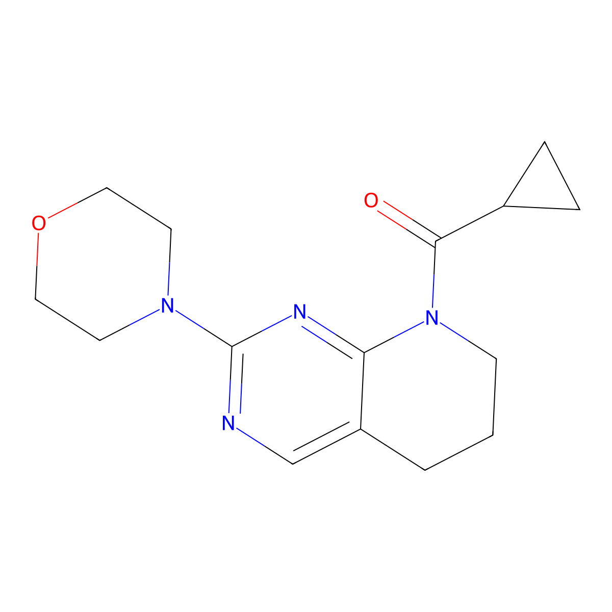 cyclopropyl(2-morpholino-6,7-dihydropyrido[2,3-d]pyrimidin-8(5H)-yl)methanone molecular structure, CAS 2210049-01-5