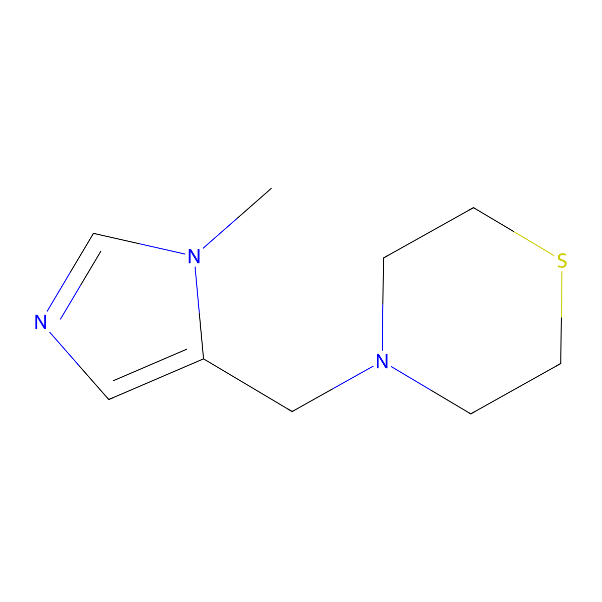 4-[(1-methyl-1H-imidazol-5-yl)methyl]thiomorpholine molecular structure, CAS 2210049-54-8