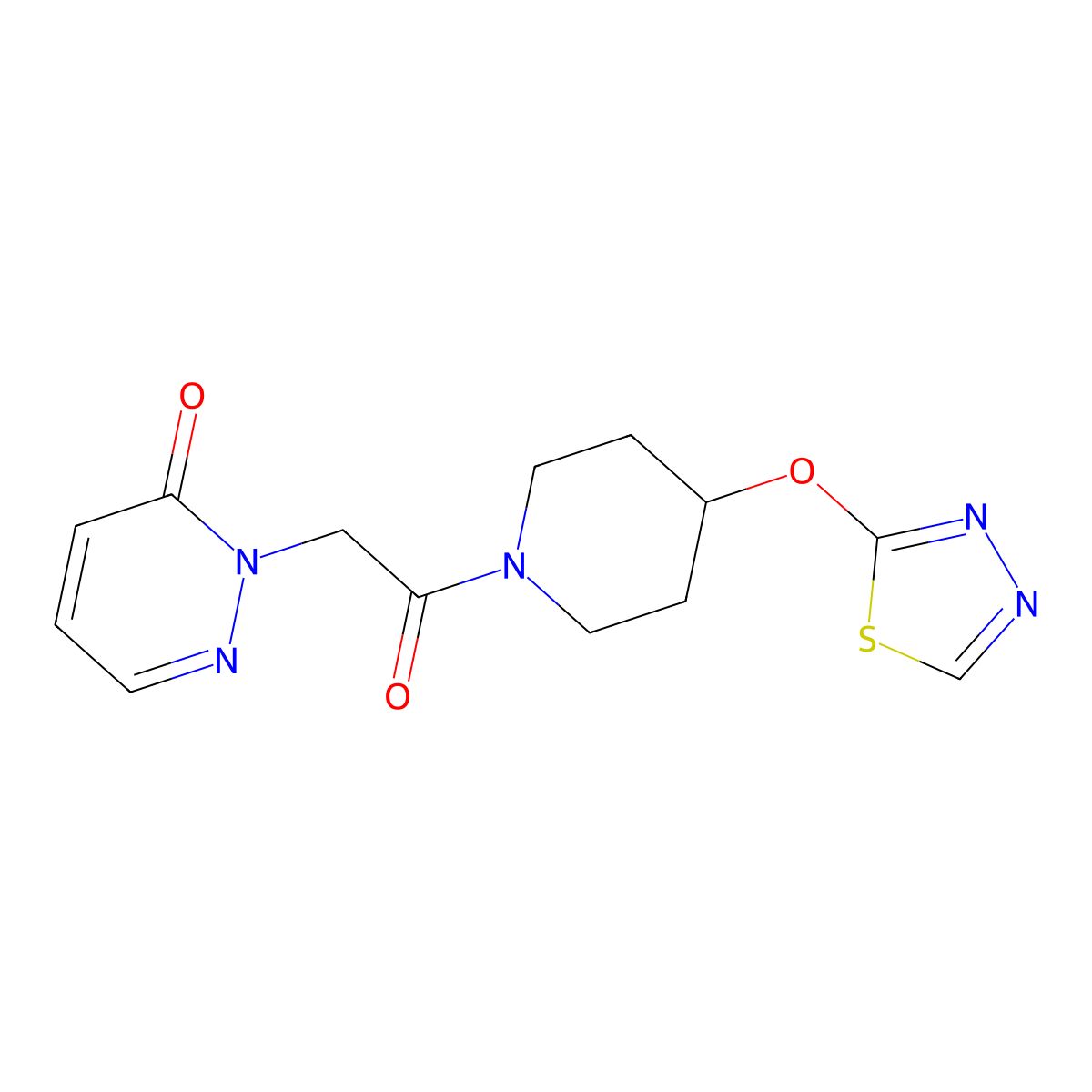 2-(2-(4-((1,3,4-thiadiazol-2-yl)oxy)piperidin-1-yl)-2-oxoethyl)pyridazin-3(2H)-one molecular structure, CAS 2210051-74-2