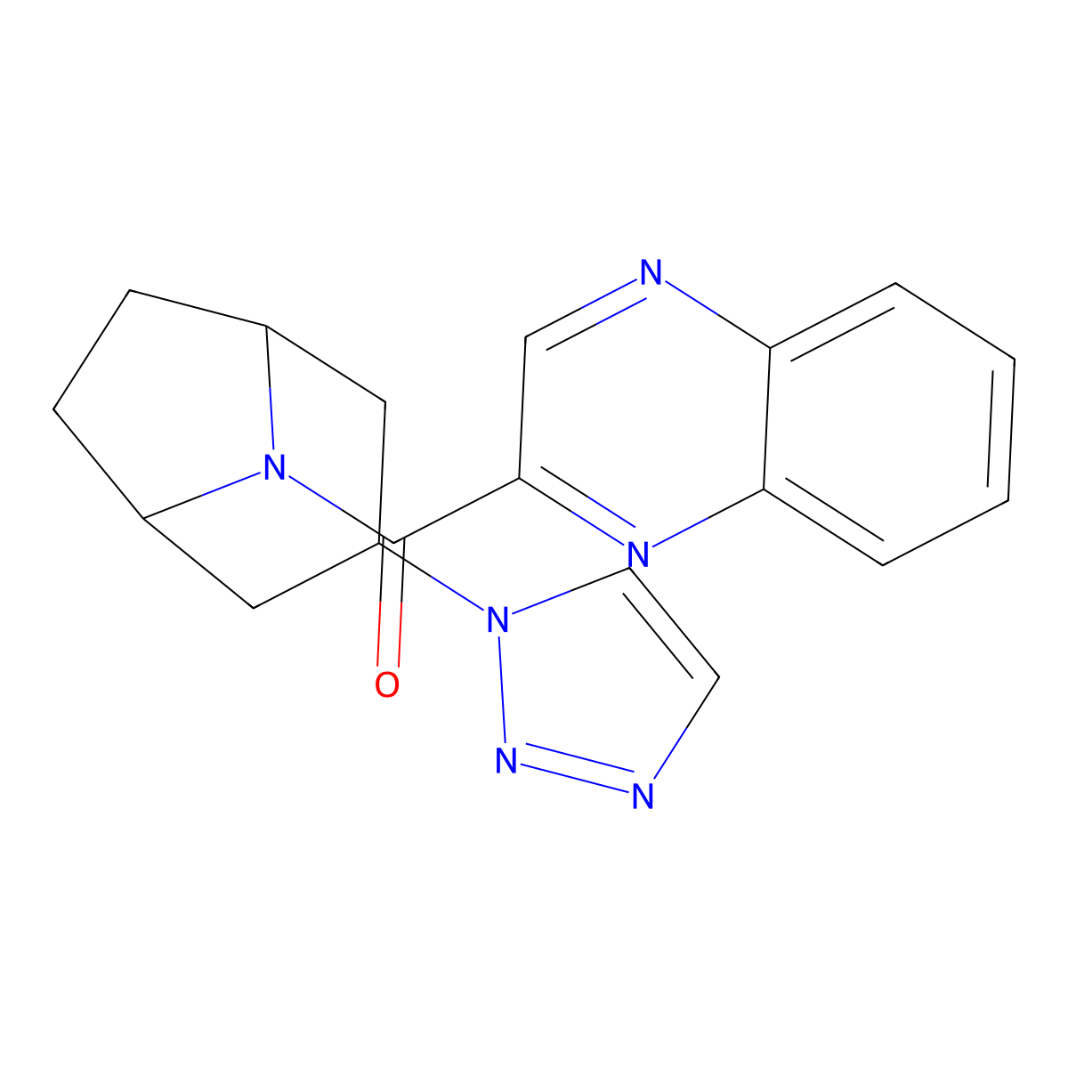 2-[3-(1H-1,2,3-triazol-1-yl)-8-azabicyclo[3.2.1]octane-8-carbonyl]quinoxaline molecular structure, CAS 2210052-37-0