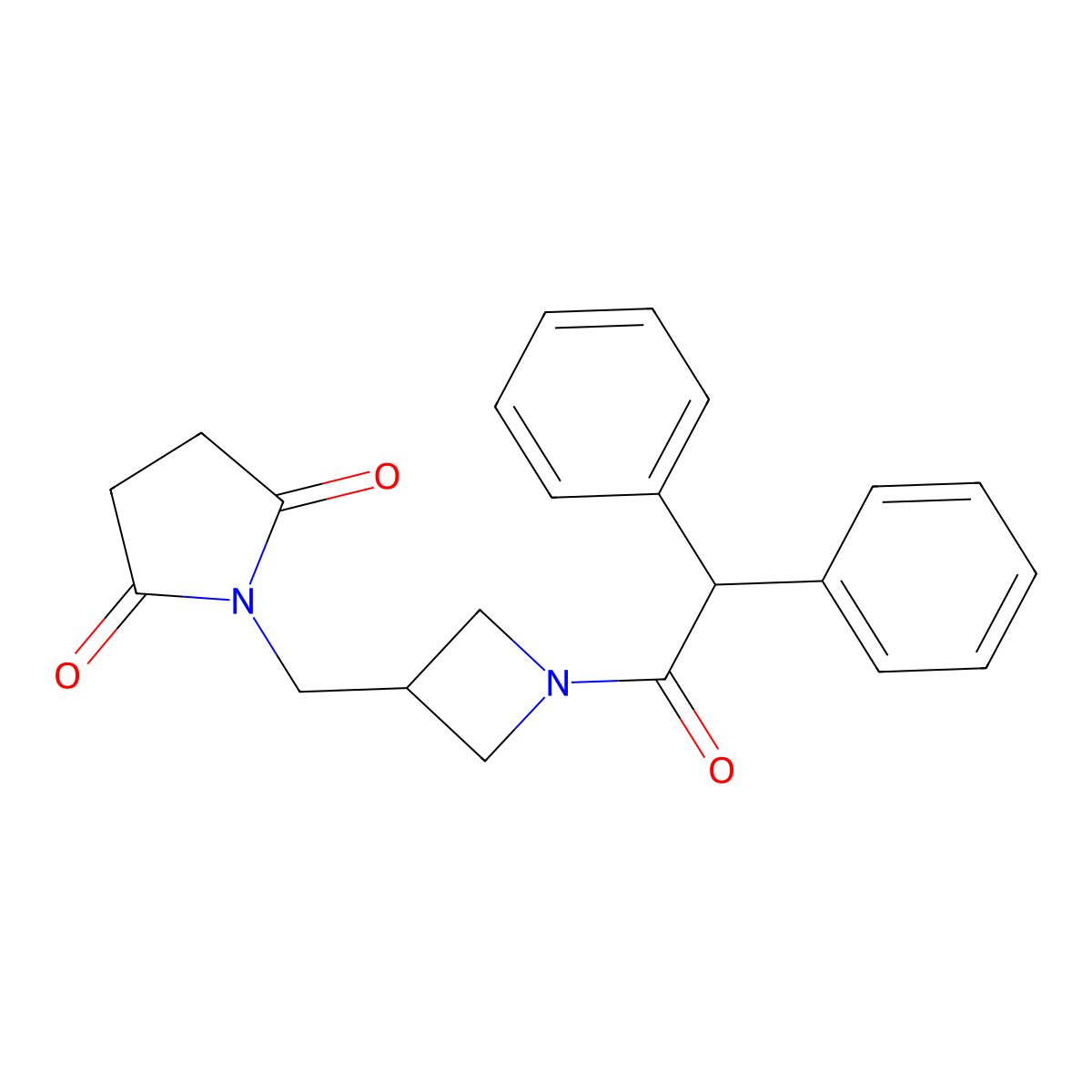 1-{[1-(2,2-Diphenylacetyl)azetidin-3-yl]methyl}pyrrolidine-2,5-dione molecular structure, CAS 2210053-59-9