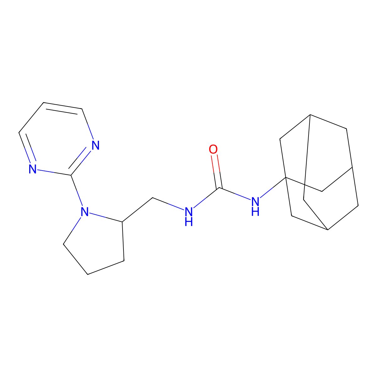 1-(Adamantan-1-yl)-3-{[1-(pyrimidin-2-yl)pyrrolidin-2-yl]methyl}urea molecular structure, CAS 2210053-82-8