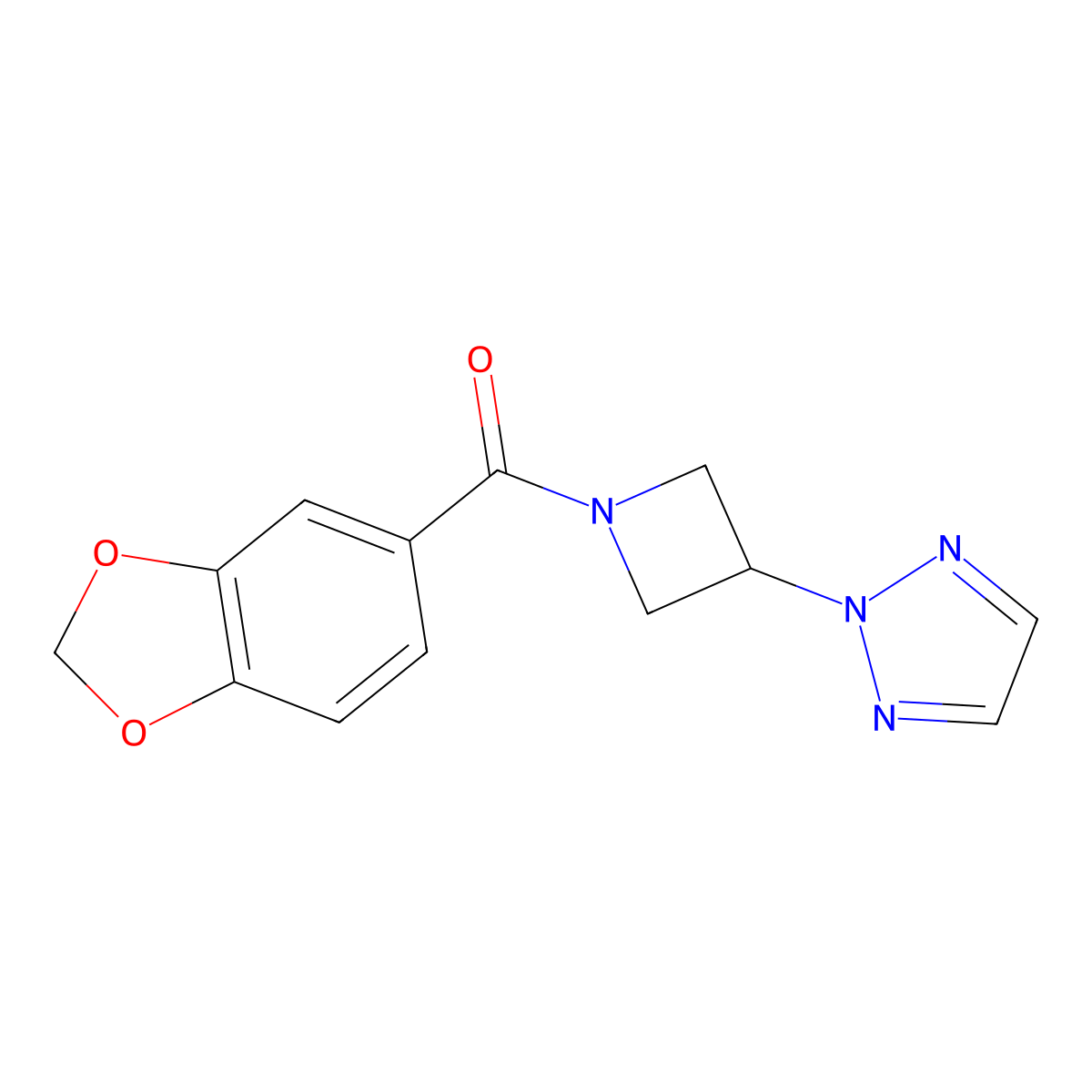 2-[1-(2H-1,3-benzodioxole-5-carbonyl)azetidin-3-yl]-2H-1,2,3-triazole molecular structure, CAS 2210053-87-3