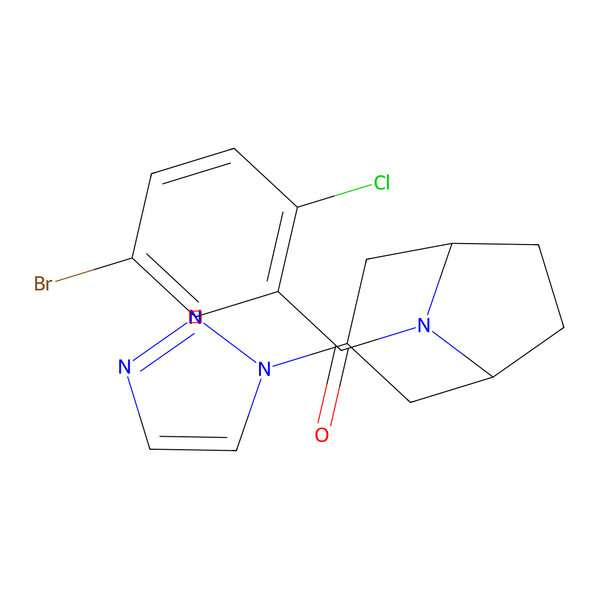 8-(5-bromo-2-chlorobenzoyl)-3-(1H-1,2,3-triazol-1-yl)-8-azabicyclo[3.2.1]octane molecular structure, CAS 2210054-11-6