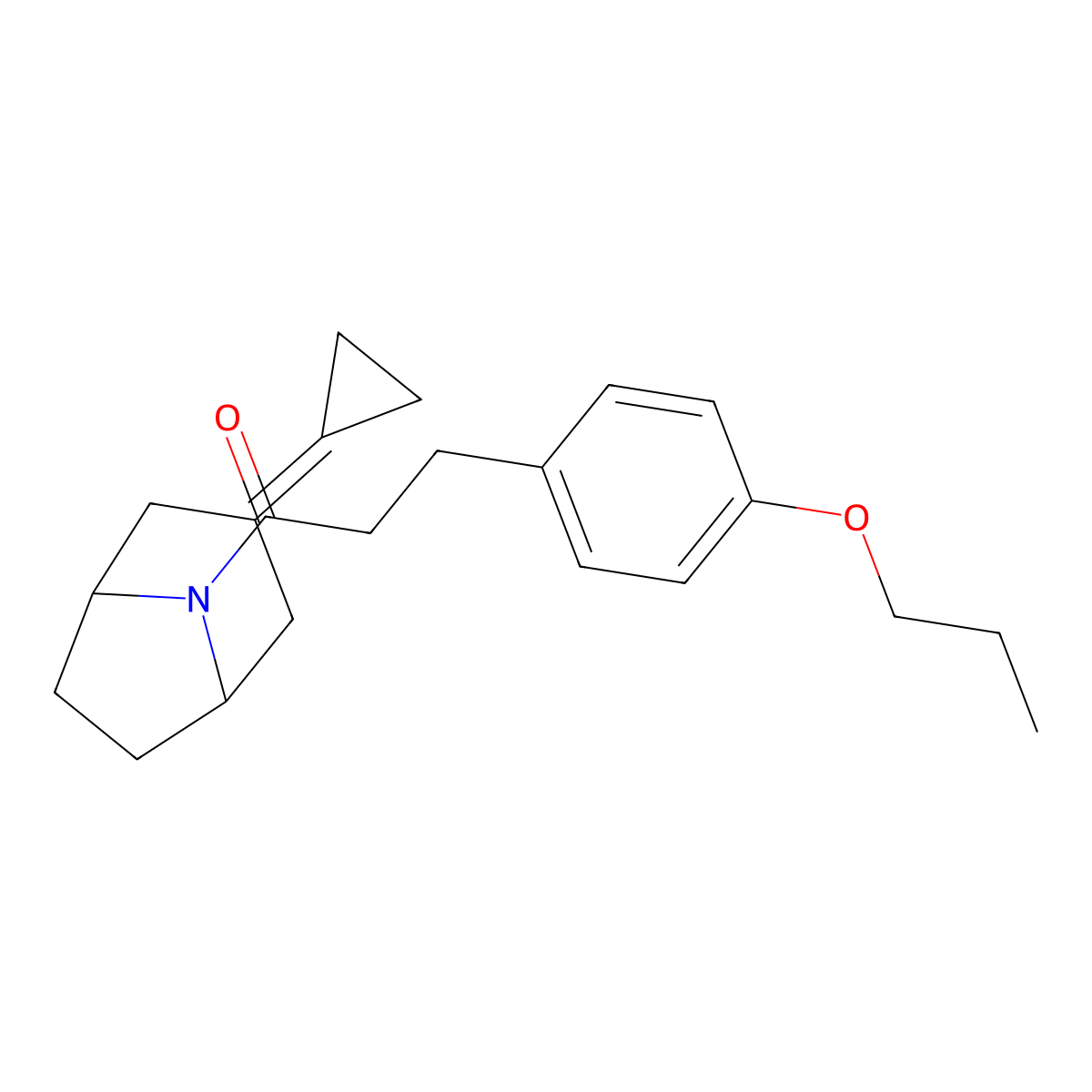 1-{3-Cyclopropylidene-8-azabicyclo[3.2.1]octan-8-yl}-3-(4-propoxyphenyl)propan-1-one molecular structure, CAS 2210054-41-2
