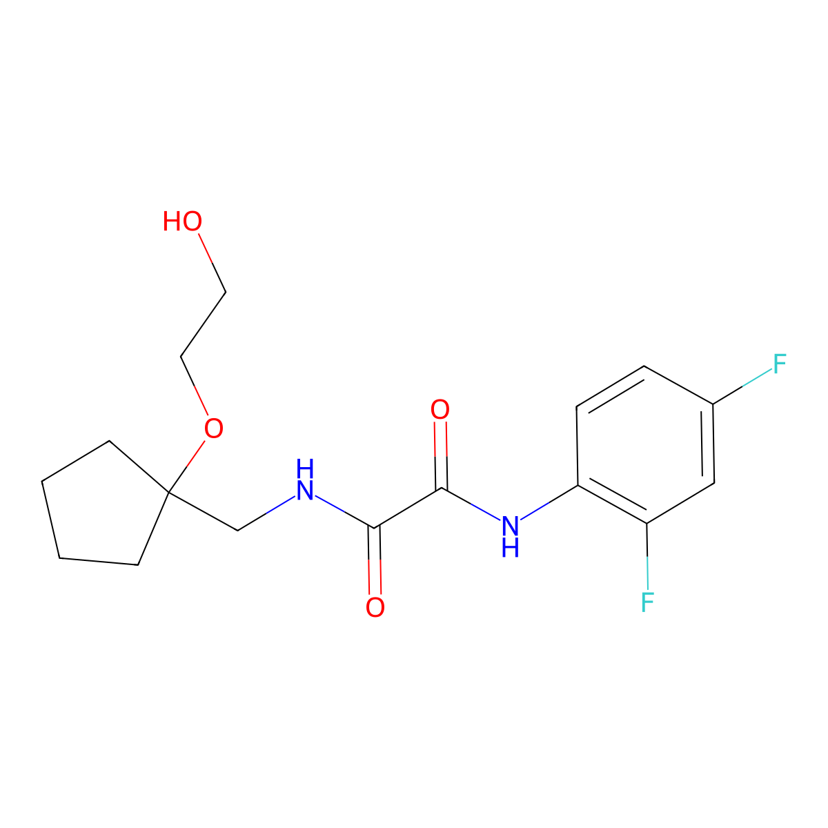 N'-(2,4-difluorophenyl)-N-{[1-(2-hydroxyethoxy)cyclopentyl]methyl}ethanediamide molecular structure, CAS 2210054-50-3