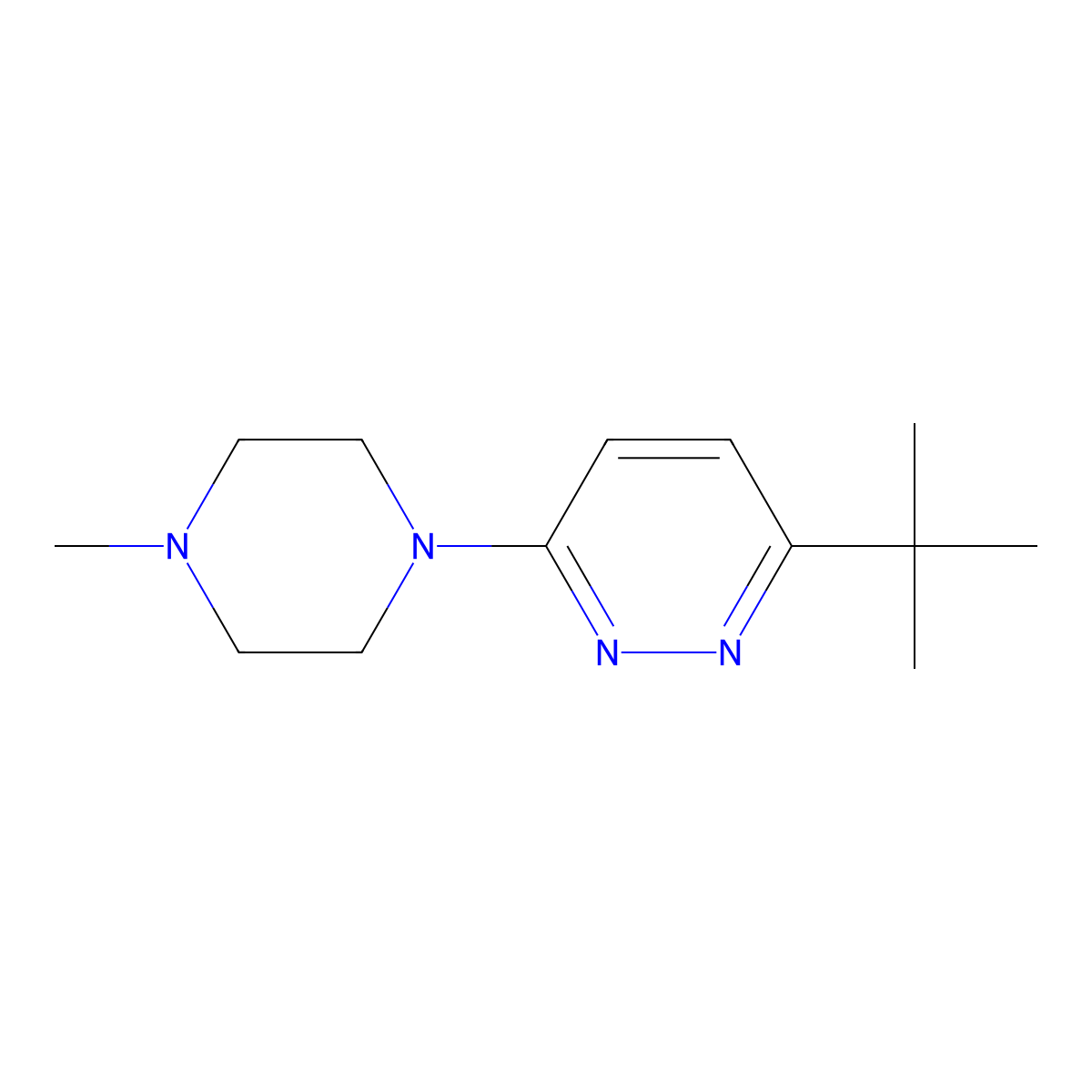 3-Tert-butyl-6-(4-methylpiperazin-1-yl)pyridazine molecular structure, CAS 2210054-86-5