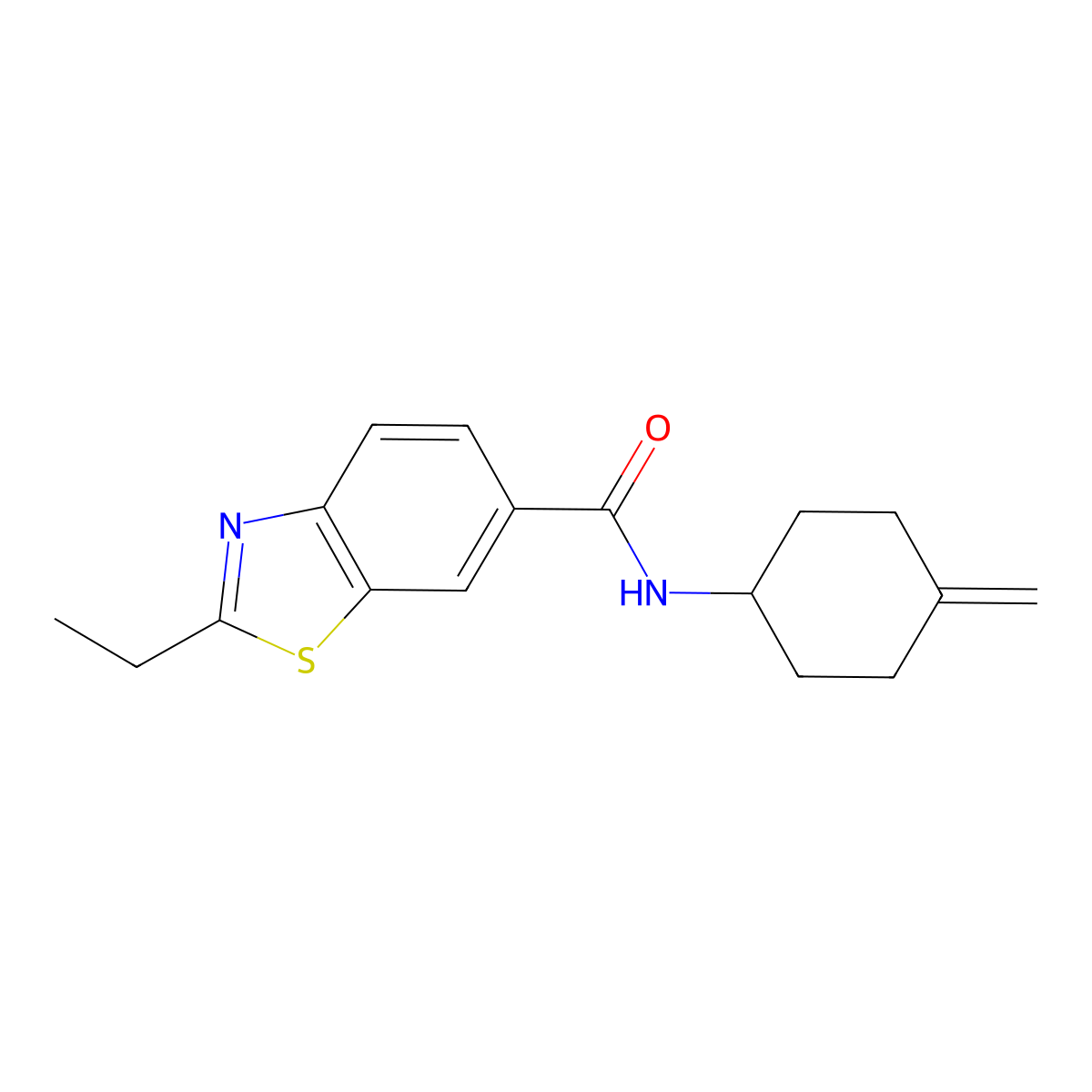 2-ethyl-N-(4-methylenecyclohexyl)benzo[d]thiazole-6-carboxamide molecular structure, CAS 2210055-07-3