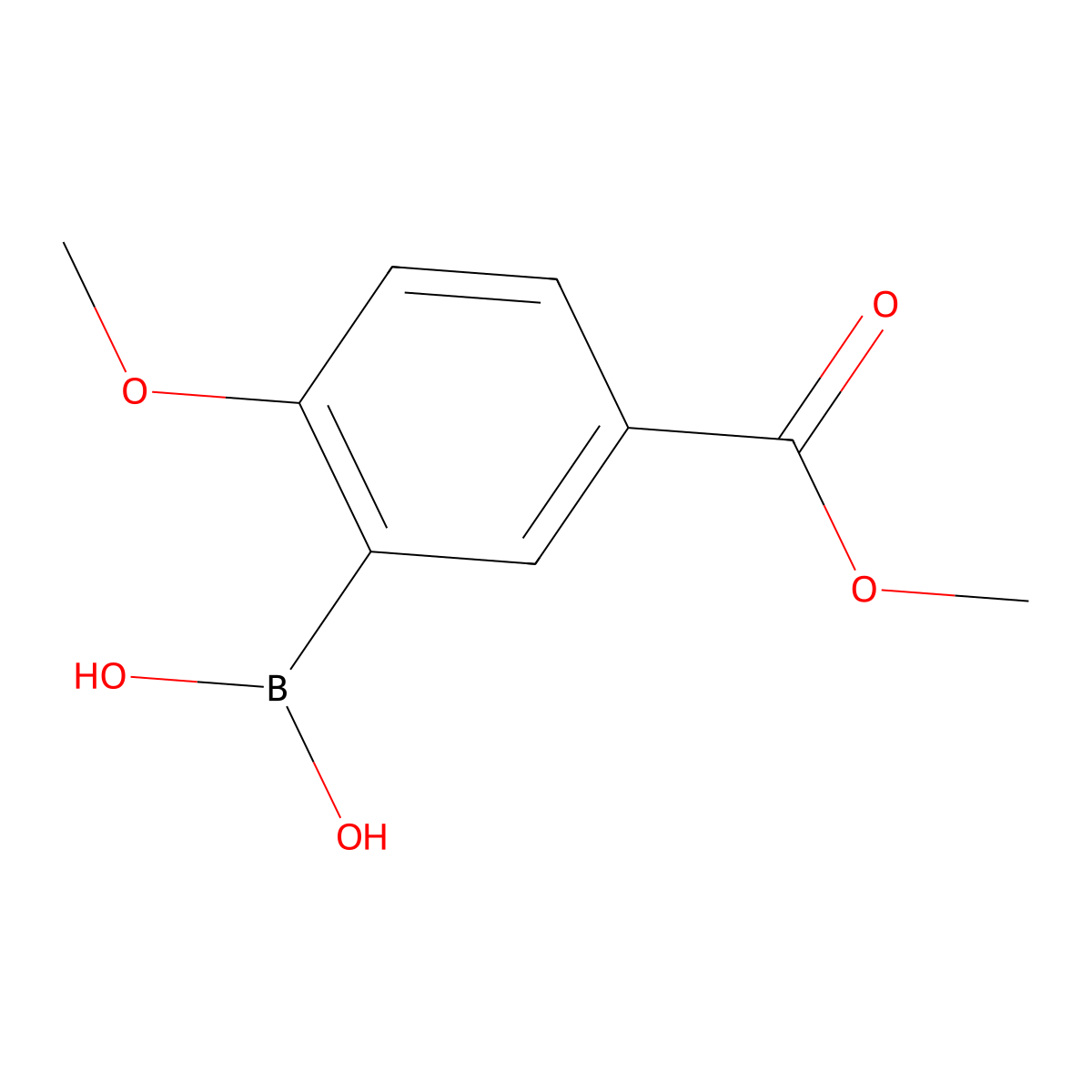 (2-Methoxy-5-(methoxycarbonyl)phenyl)boronic acid molecular structure, CAS 221006-63-9